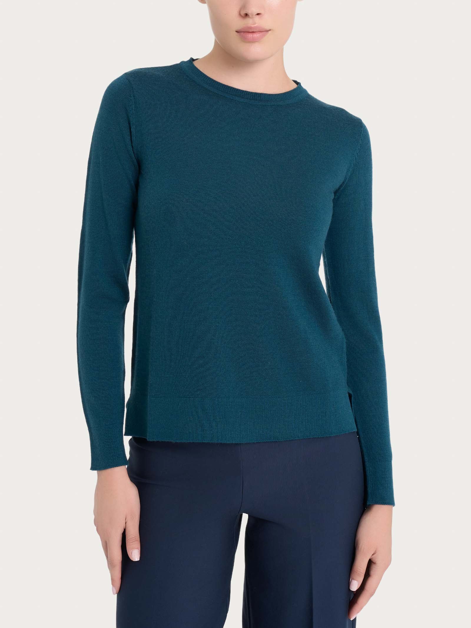 Ragno Merino Soft Maglia Girocollo Lana Reflecting Pond