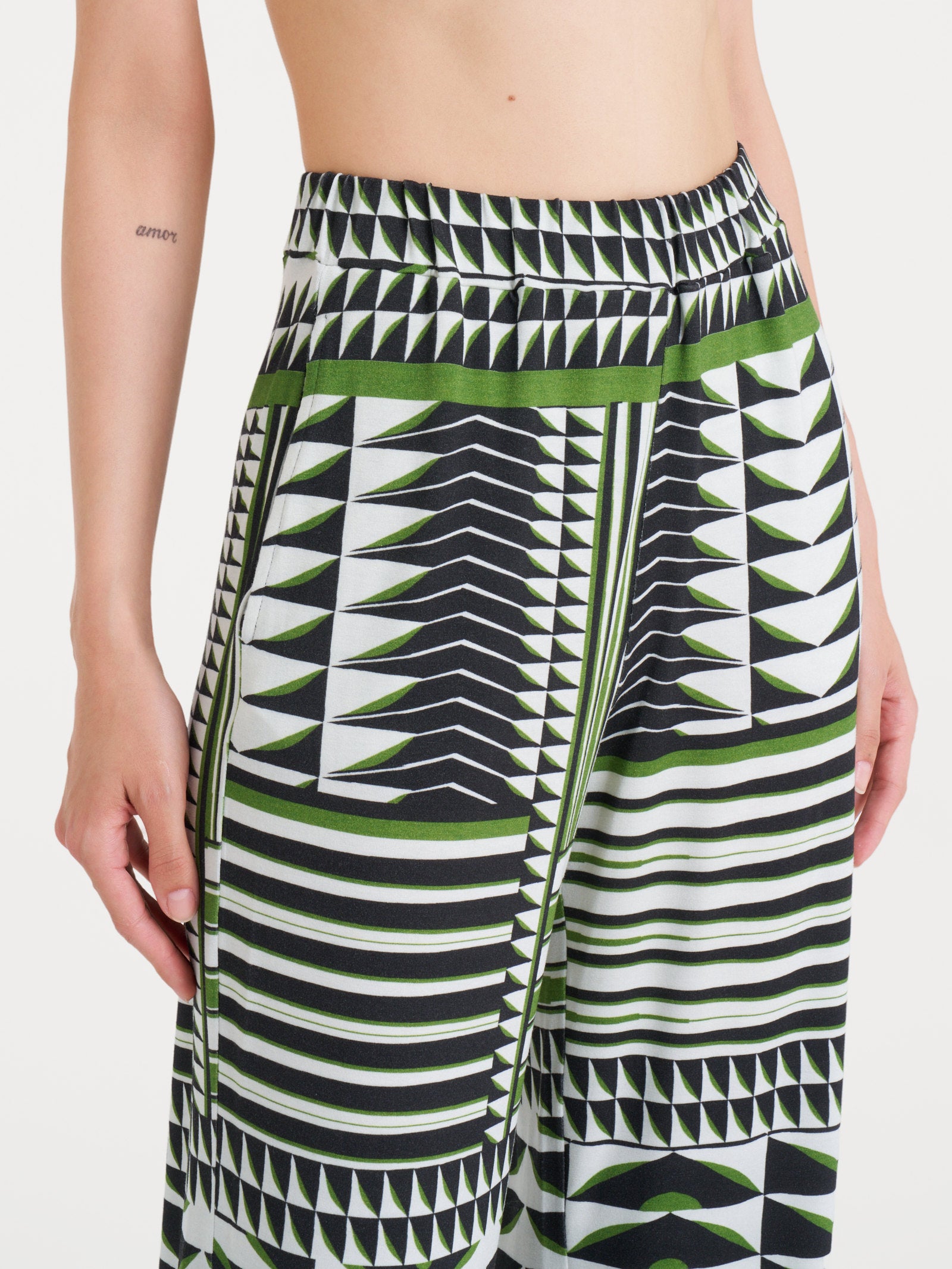 Ragno Viscosa Summer Pantalone ampio Fant. Artichoke Green viscosa