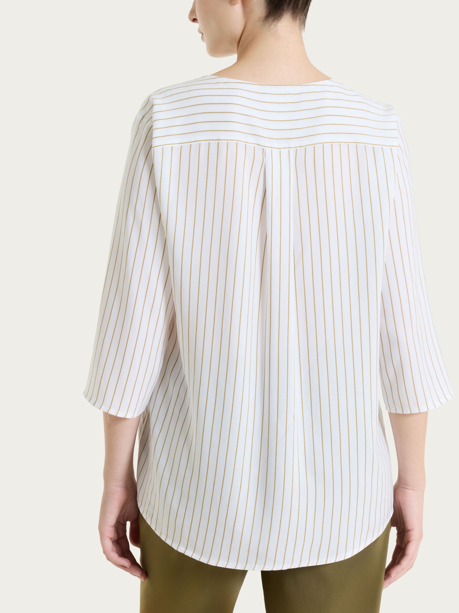 Ragno EcoSeta Blusa Righe Manica 3/4 Fant.White Fluida