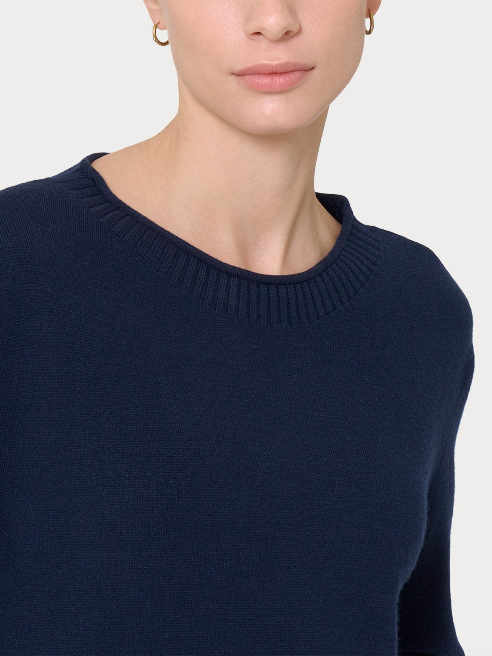 Ragno Super Soft Maglia Girocollo Blu Misto Viscosa