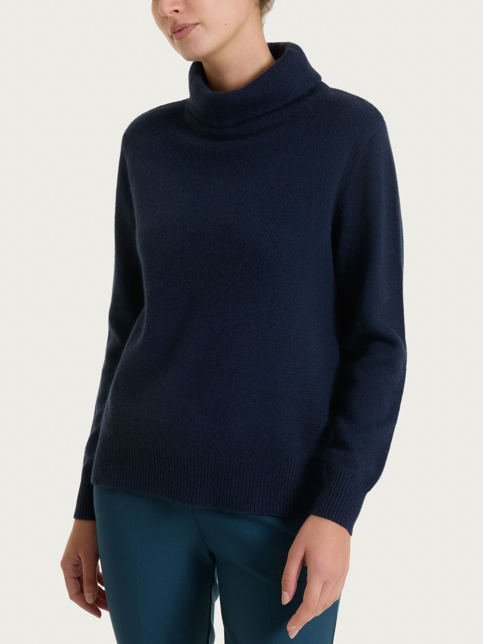 Ragno Natural Soft Maglia Collo Alto Blu