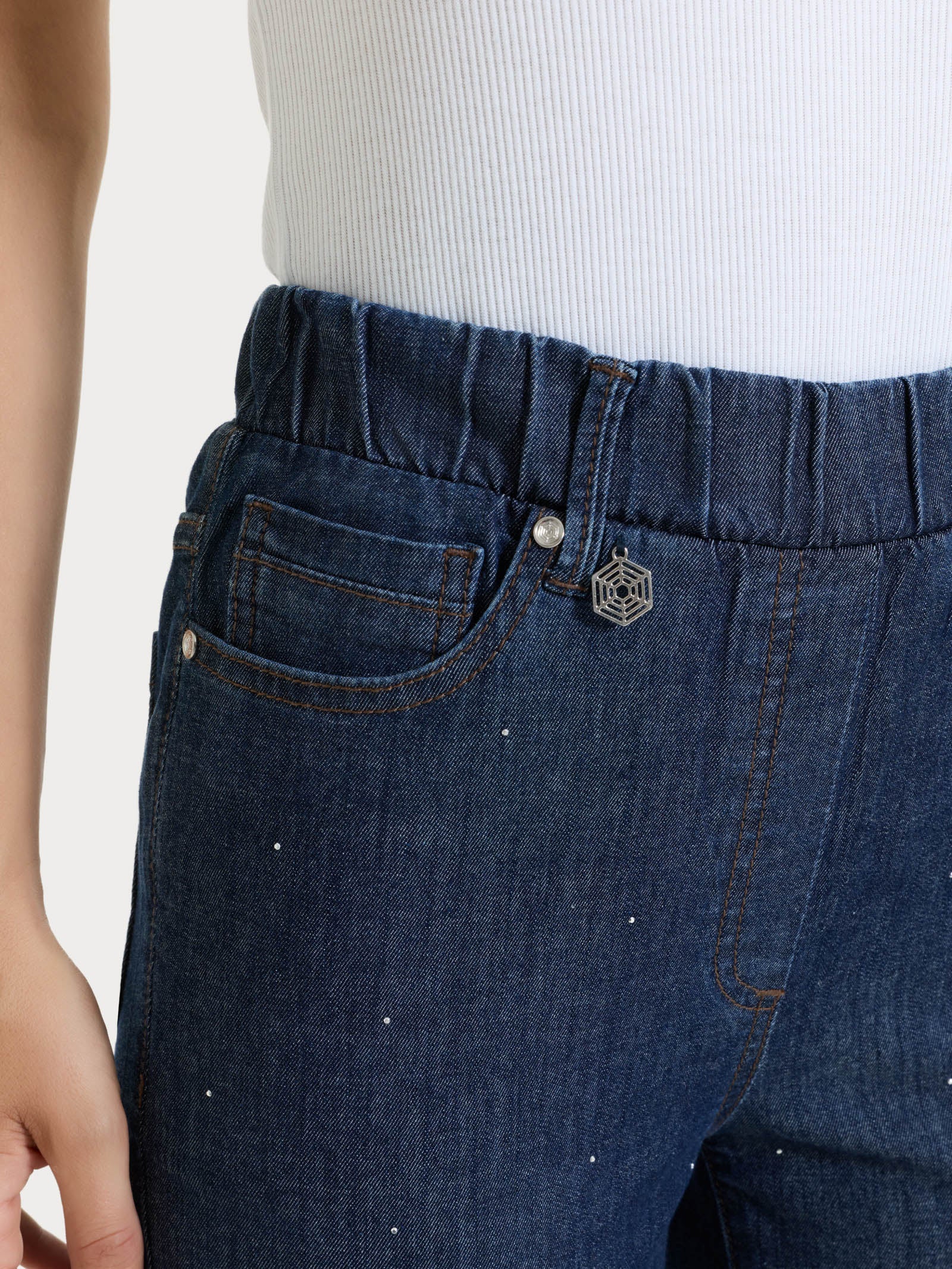 Ragno Jeans Dritto Strass Light Denim Indigo elasticizzato