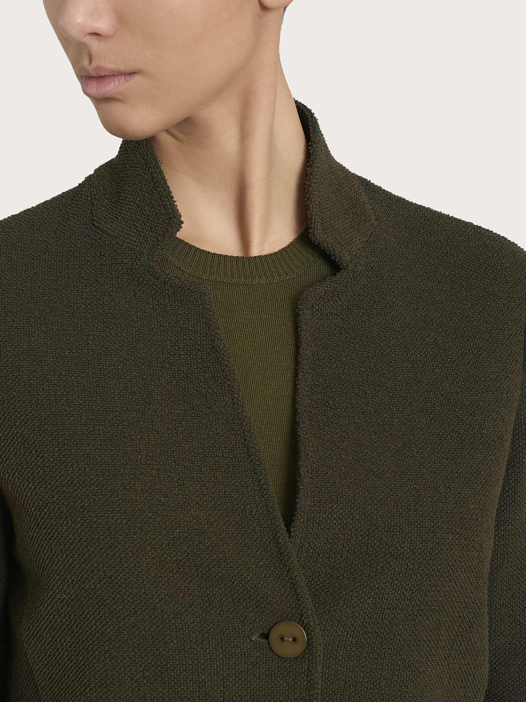 Ragno Relaxed Wardrobe Blazer Corto Verde Scuro Pile