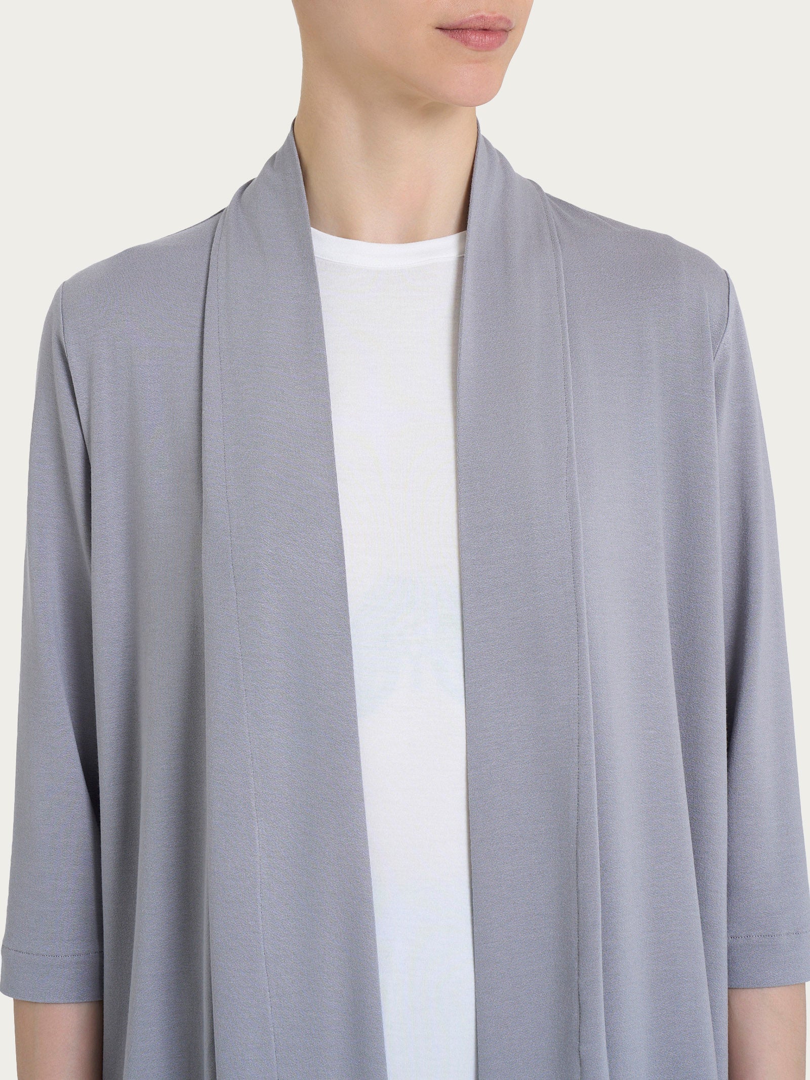 Ragno Cardigan Corto Aperto Viscosa Ultimate Gray