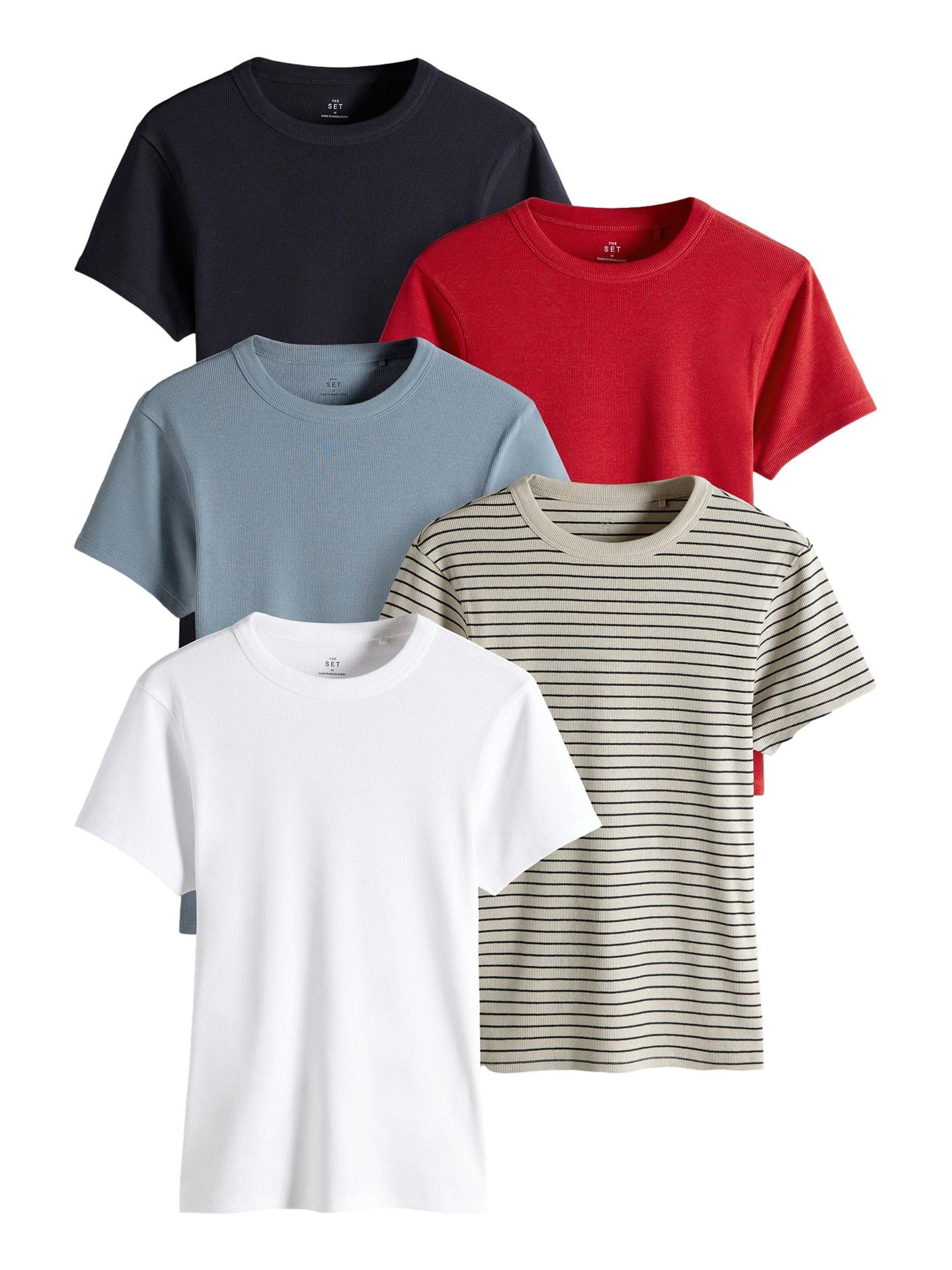 Next The Set t-shirt coste donna confezione 5 pezzi cotone