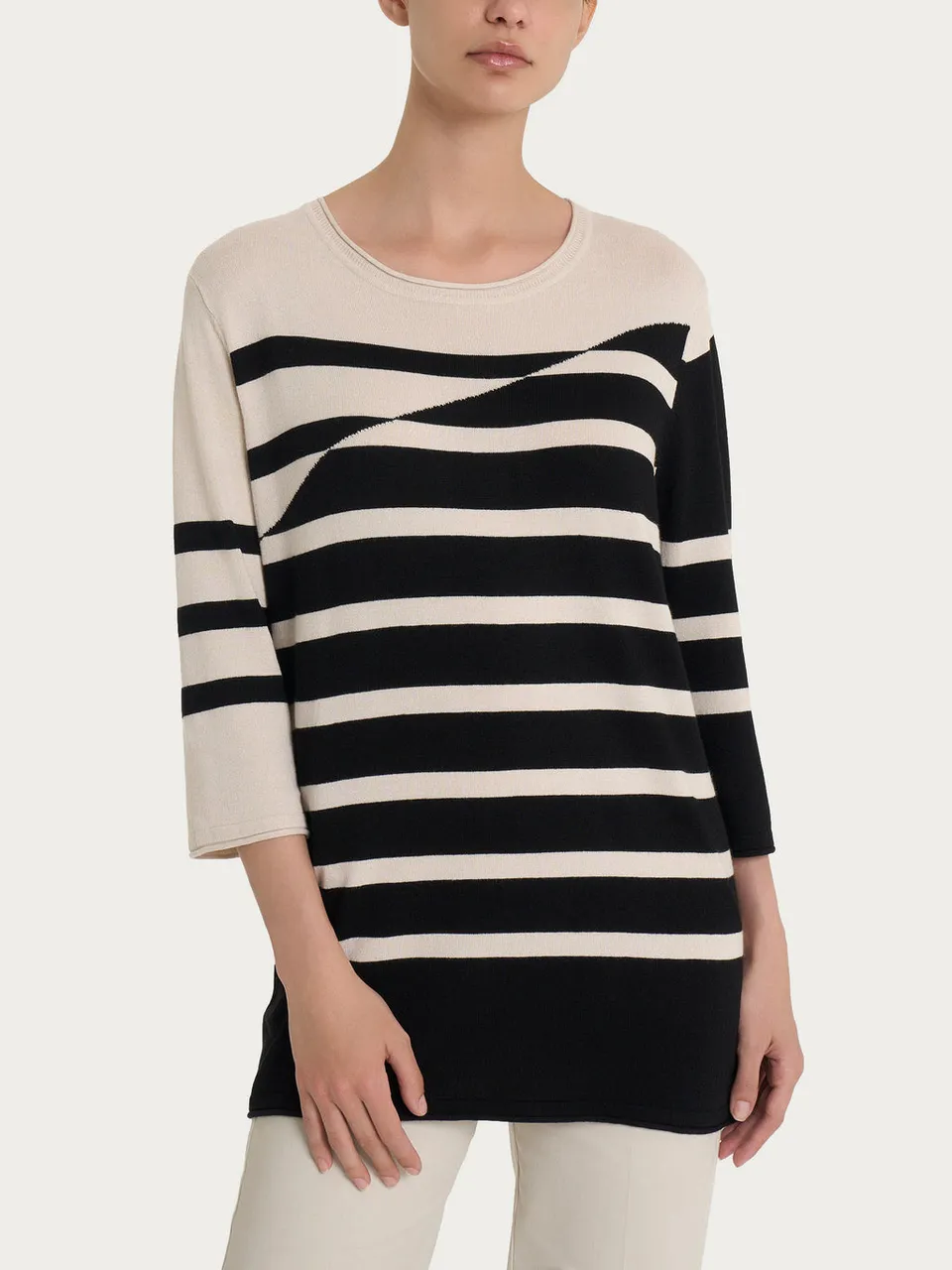 Ragno Comfort maglia girocollo Summertime viscosa Champignon