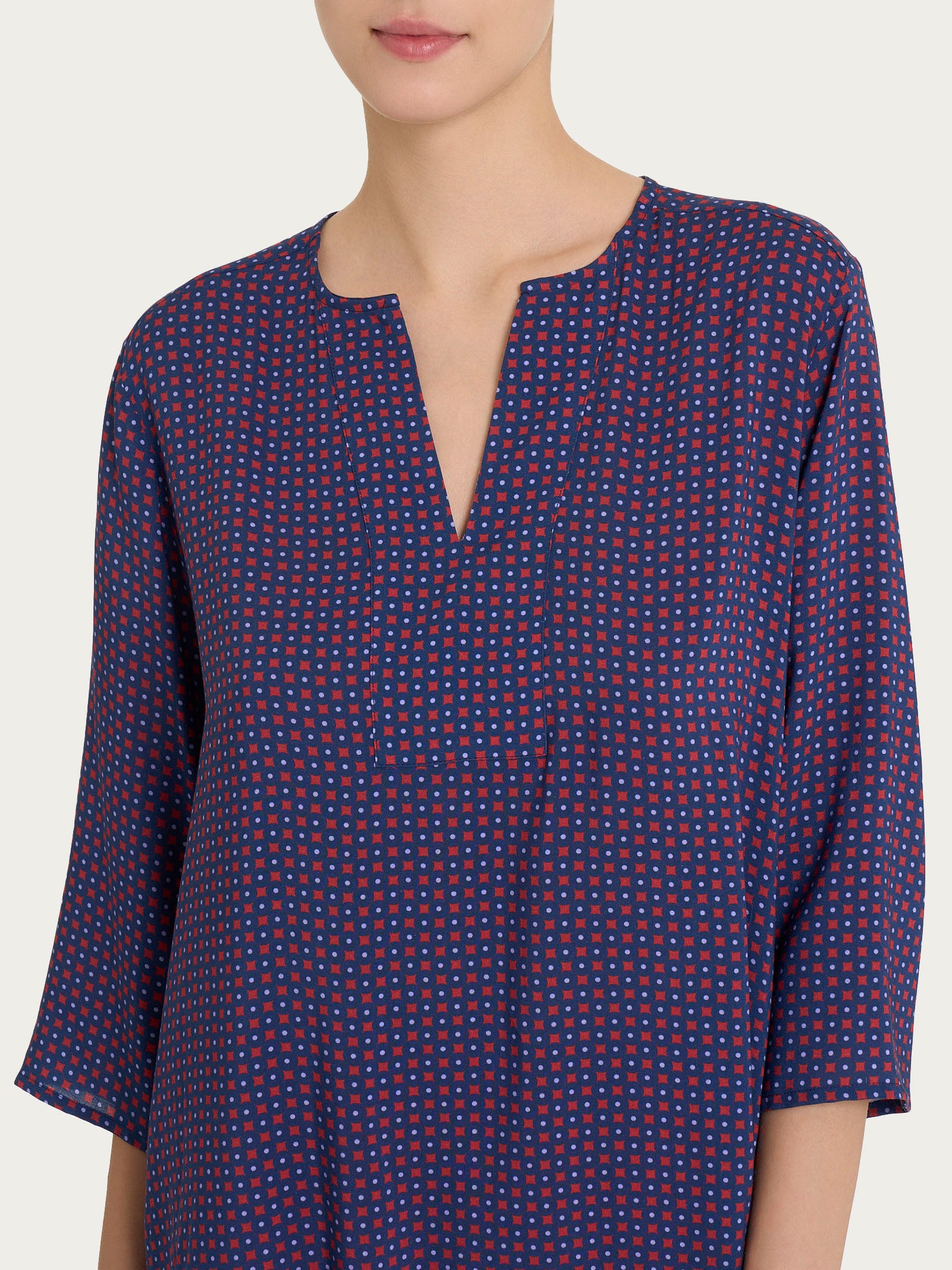 Ragno EcoSeta Blusa Scollo V Fant. Salsa Manica 3/4
