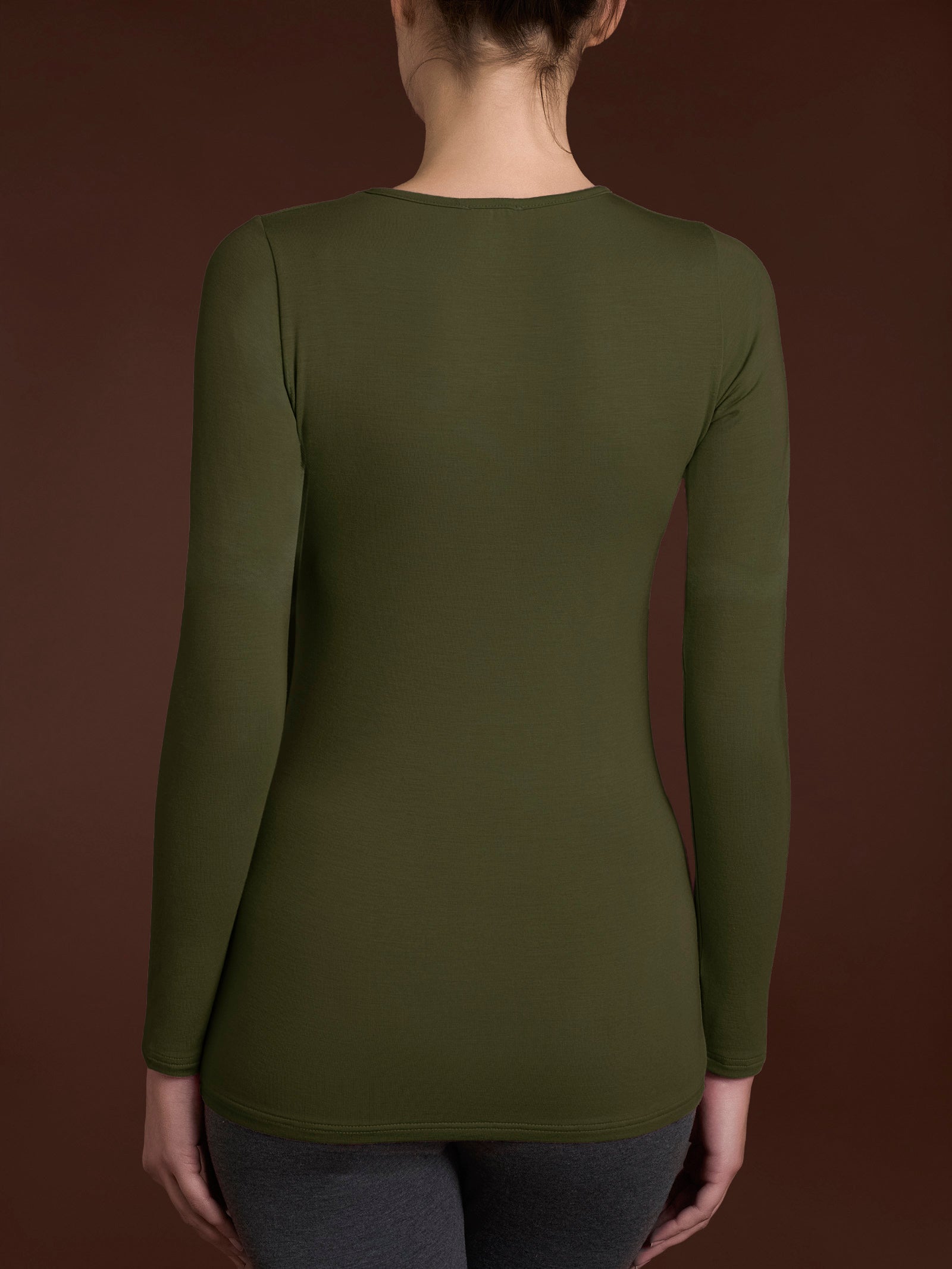 Ragno Eco Viscosa maglietta manica lunga dark olive