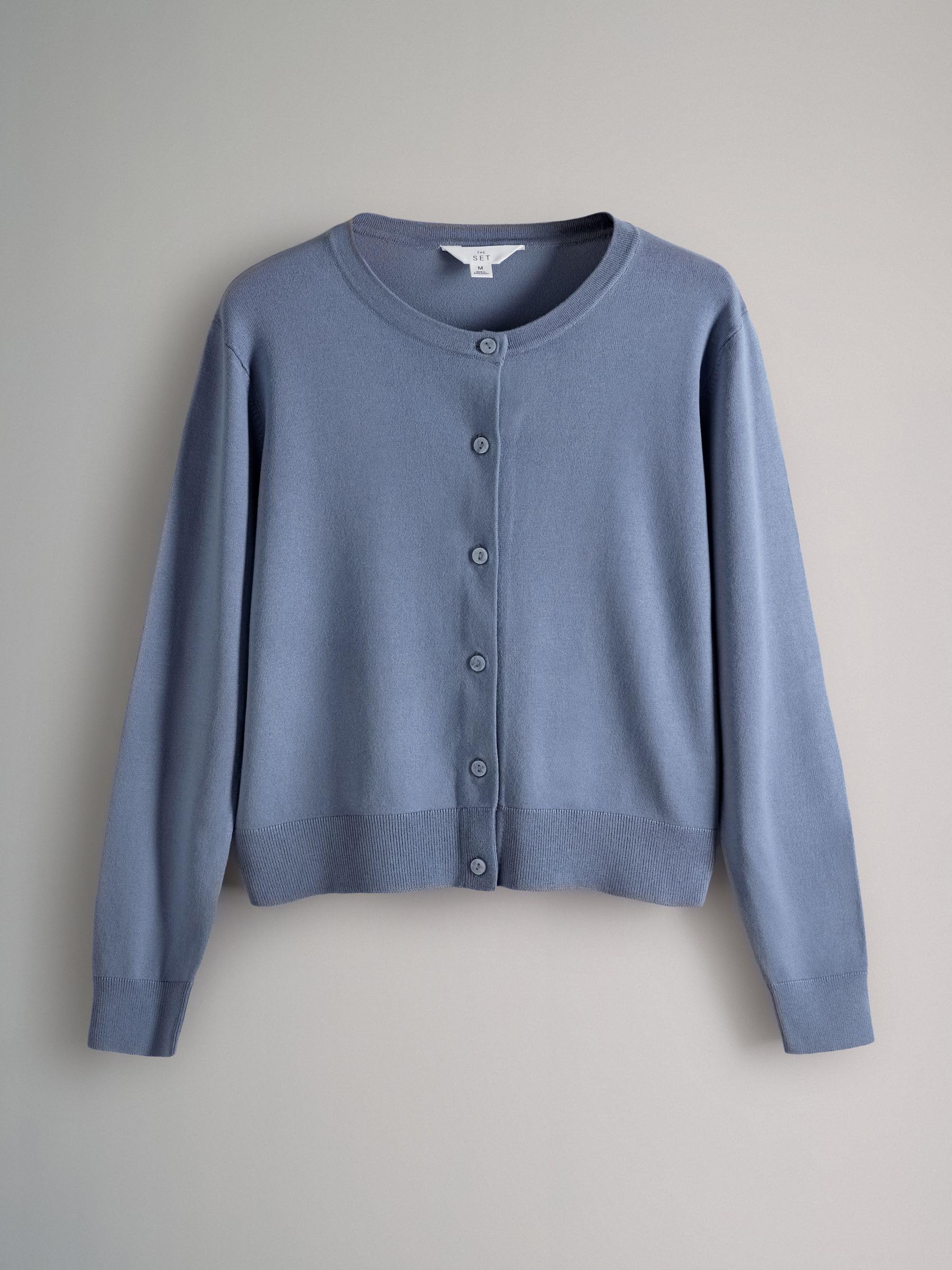 Geo Next The Set 3 cardigan sottili bottoni rosa celeste panna maglia