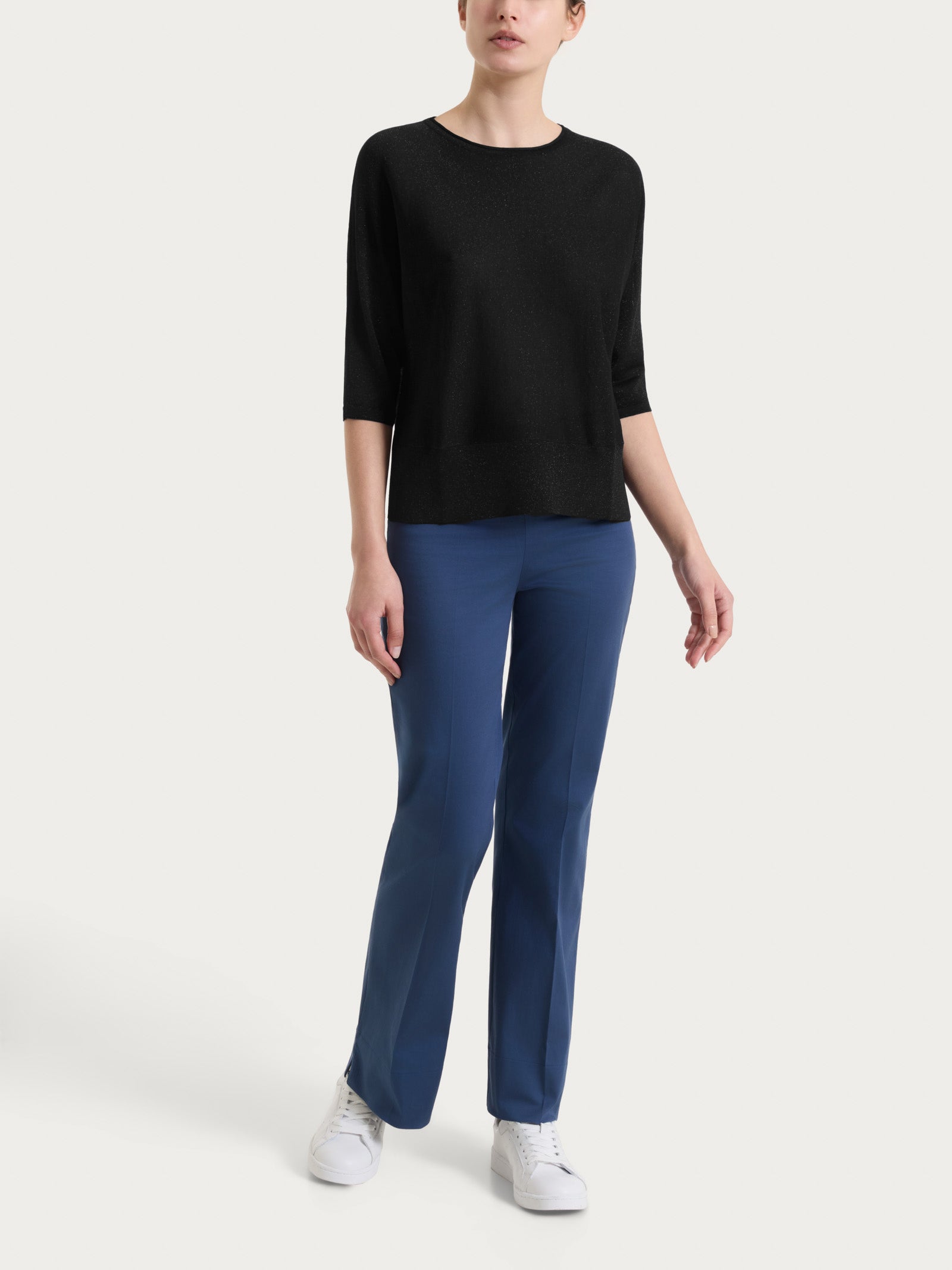 Ragno Crêpe Lurex Maglia pipistrello Nero