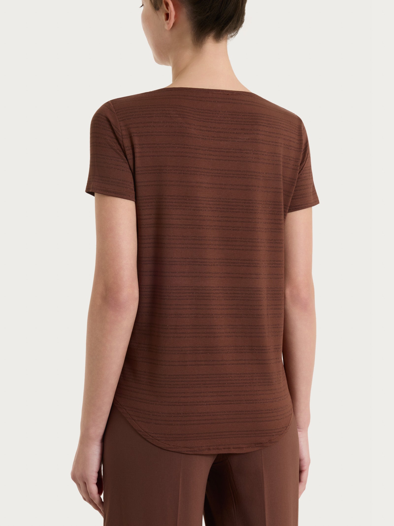 Ragno Maglietta Righe Viscosa Summer Cappuccino Lurex