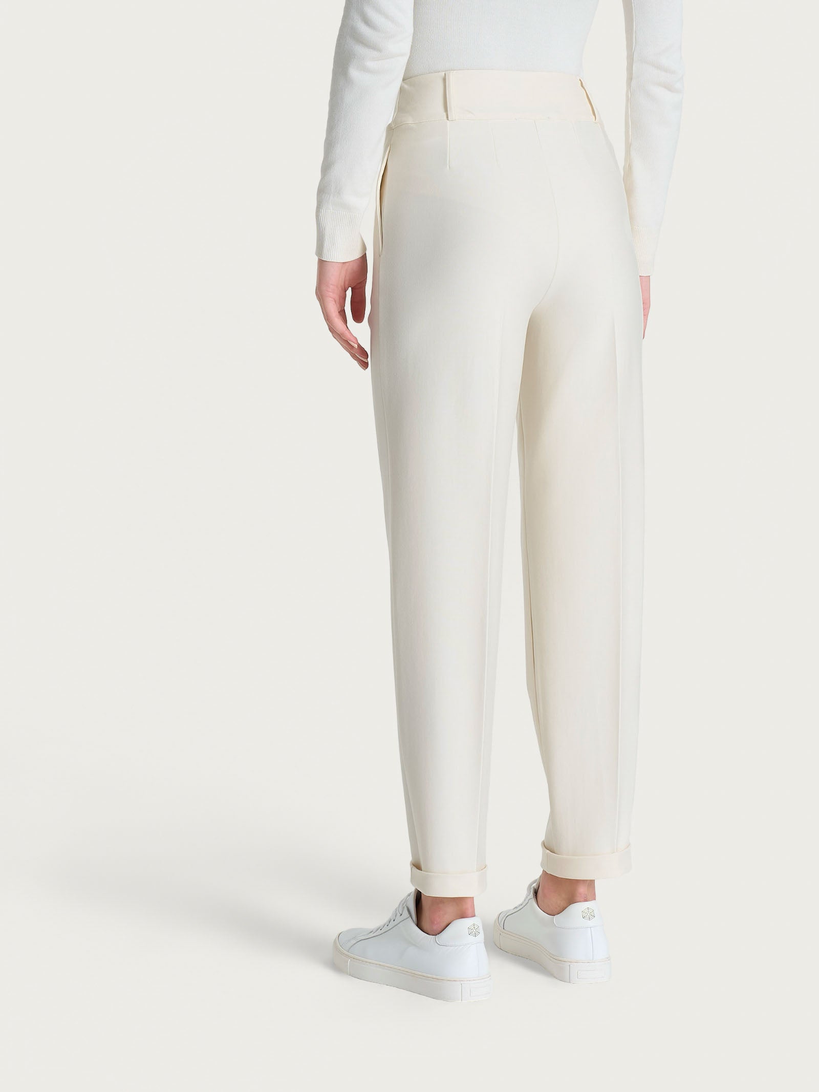 Ragno Gem pantalone carota tapered avorio elasticizzato