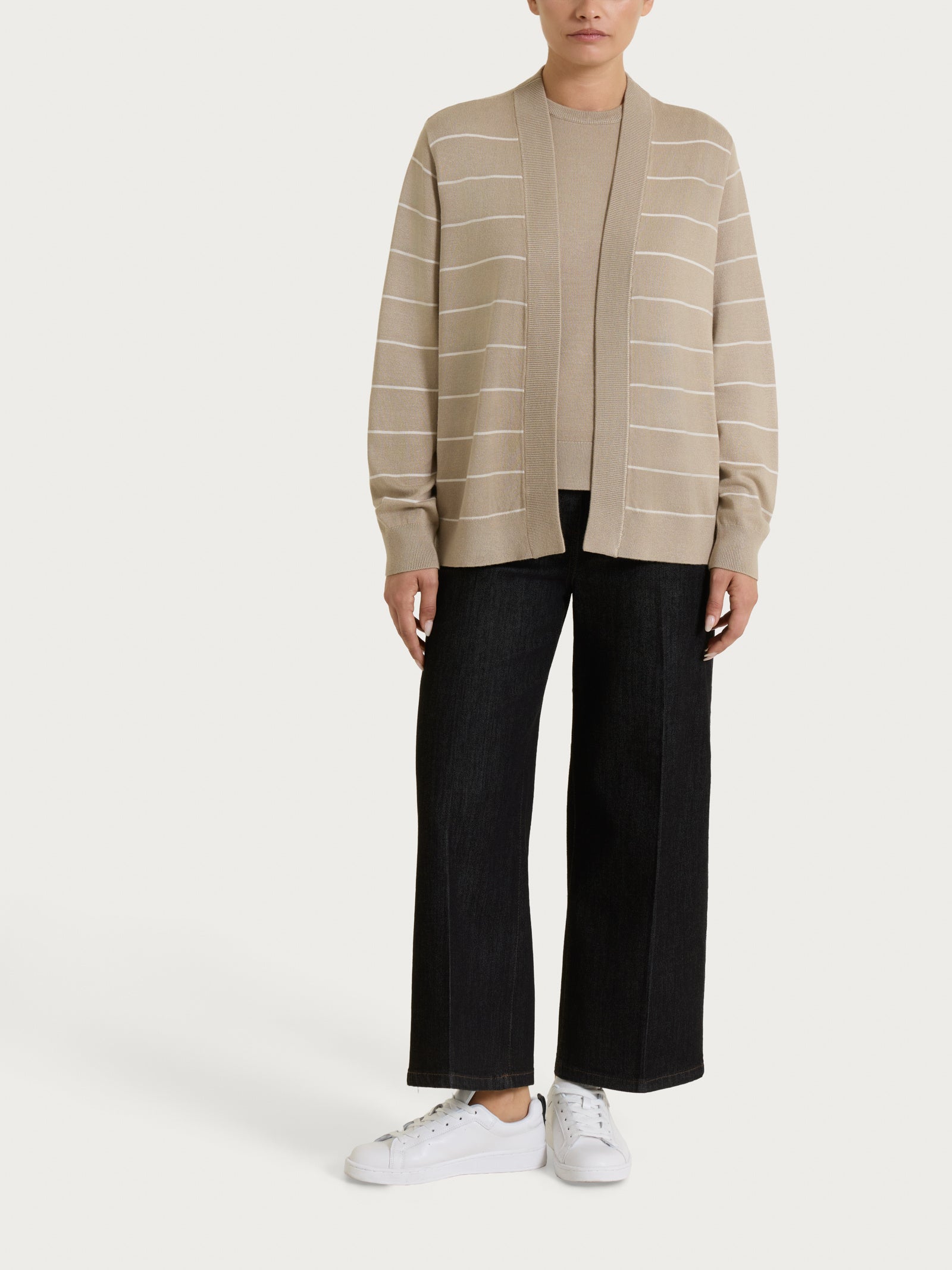 Ragno Four Seasons Cardigan aperto righe Fant.Glace