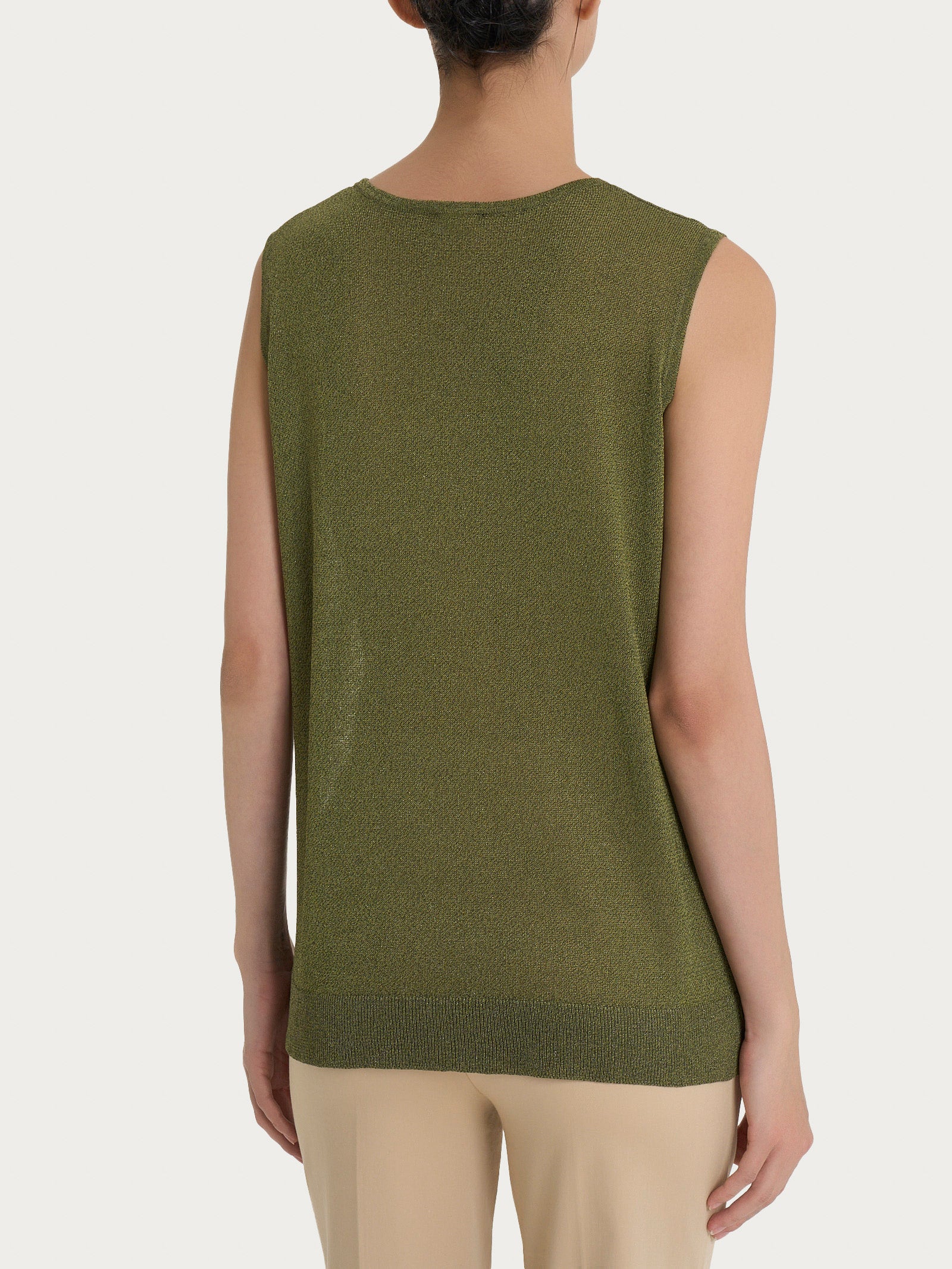 Ragno Crêpe Lurex smanicato donna Sphagnum brillante