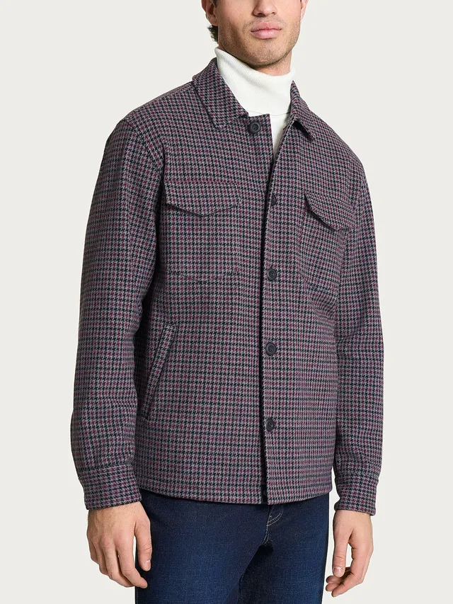 Ragno Jacquard shacket uomo bottoni fantasia resistente