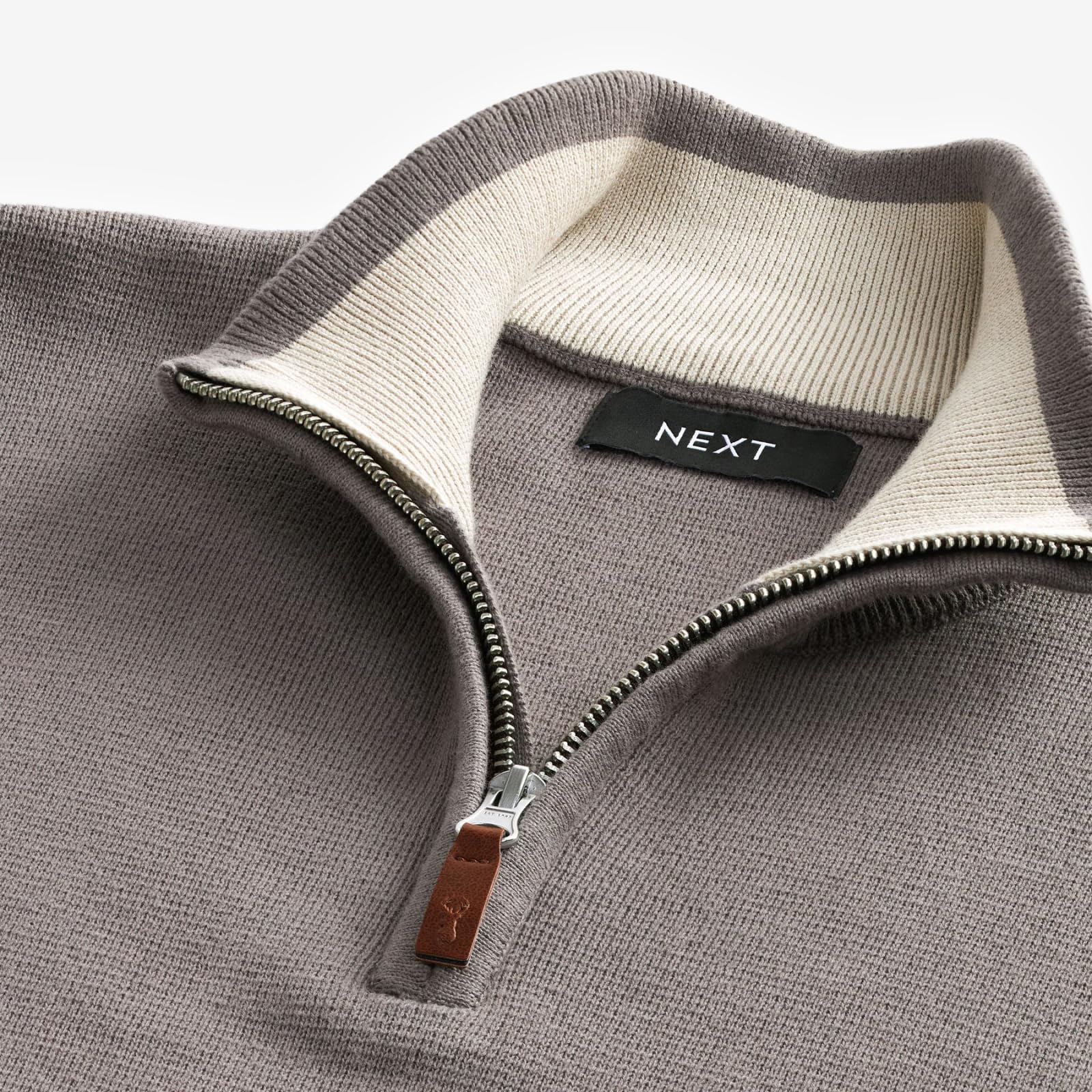 Next maglione uomo cotone collo zip 3XL premium