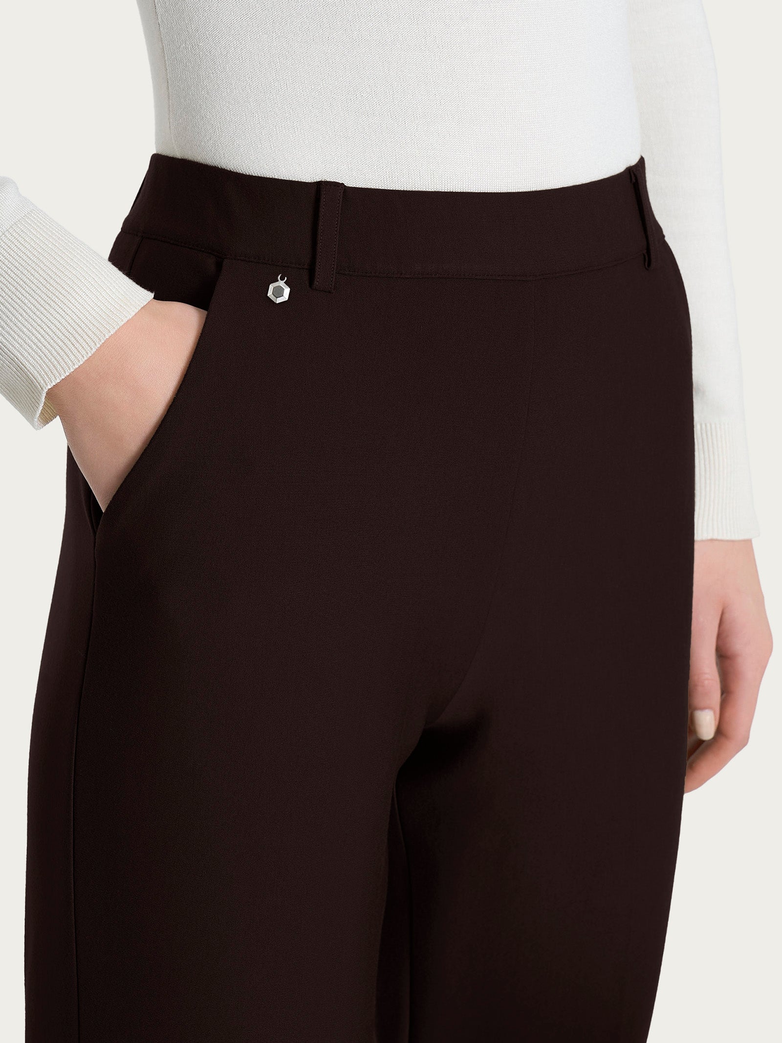 Ragno Compact pantalone chino slim Chocolate Torte con risvolto