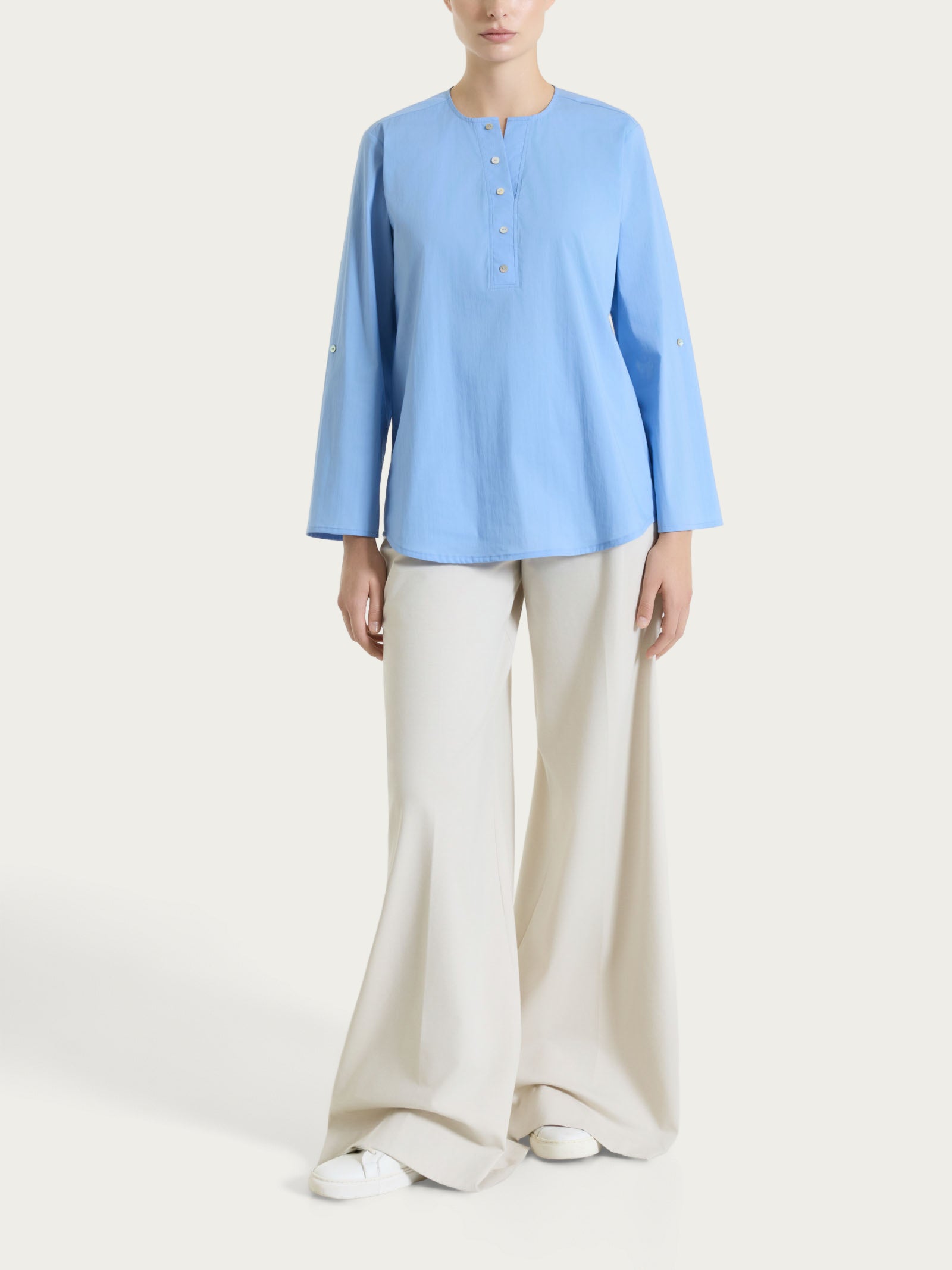 Ragno Compact Light Lungo con Pinces Pantalone Palazzo Champignon cotone