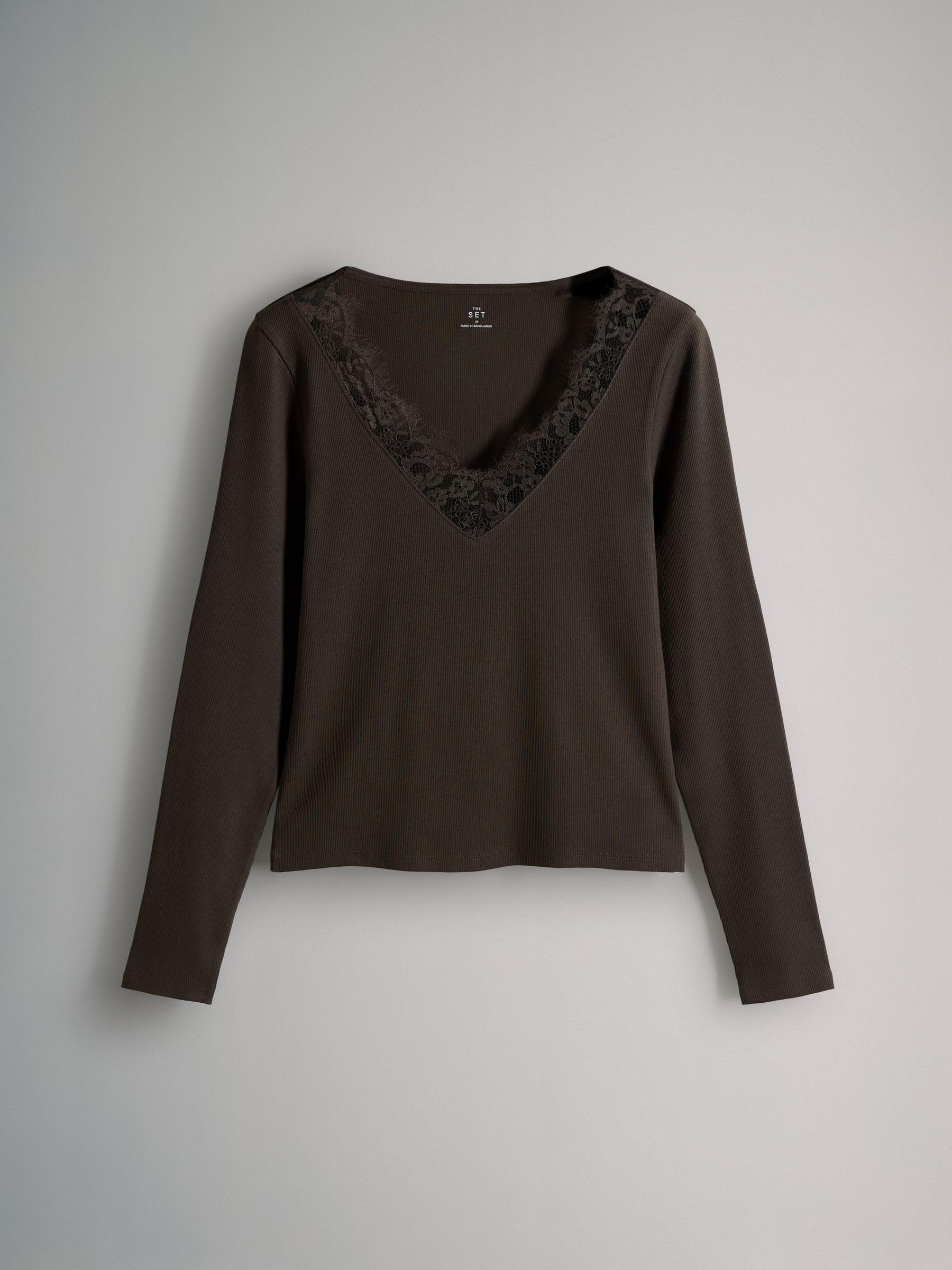 Geo Next THE SET Magliette Scollo V Donna 4 Pezzi Pizzo Maniche Lunghe
