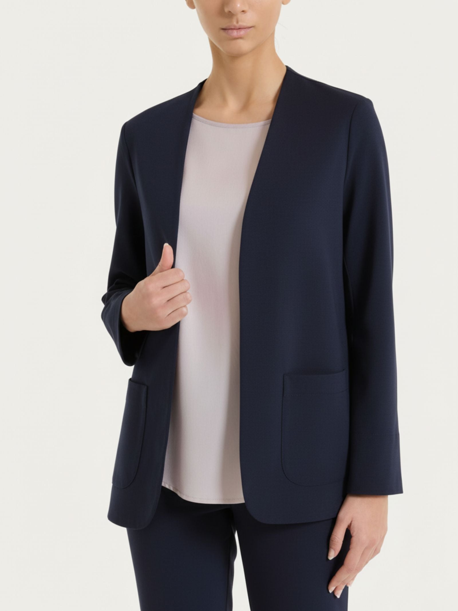 Ragno Compact Light blazer donna bleu senza revers