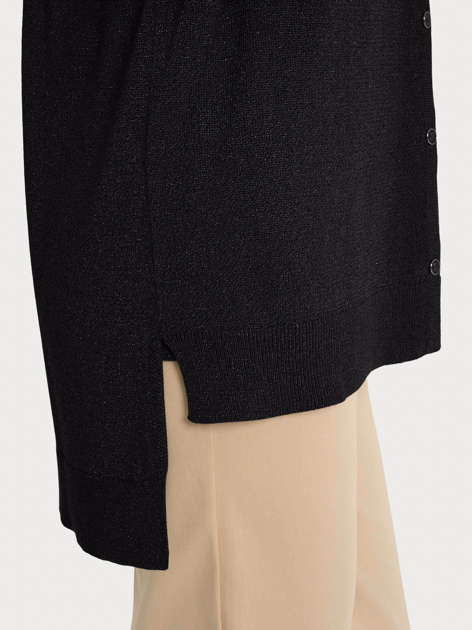 Ragno Crêpe Lurex cardigan con bottoni Nero