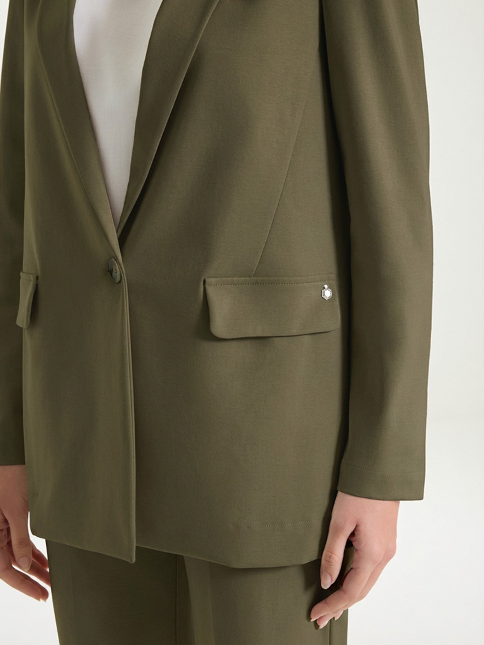 Ragno Gem Blazer Compact Light Dark Olive monopetto regular