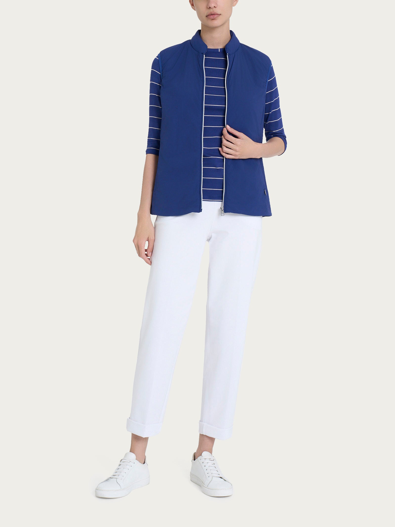 Ragno Piumerino Smanicato 100 Grammi Gilet Blueberry Leggero