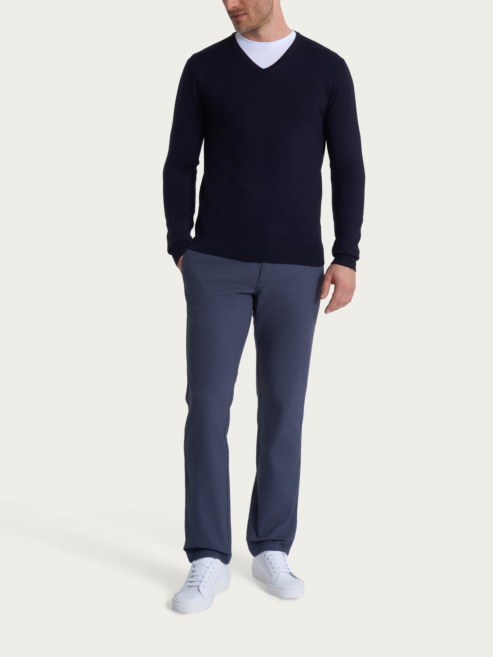 Ragno Four Seasons pull scollo a V Bleu uomo regular