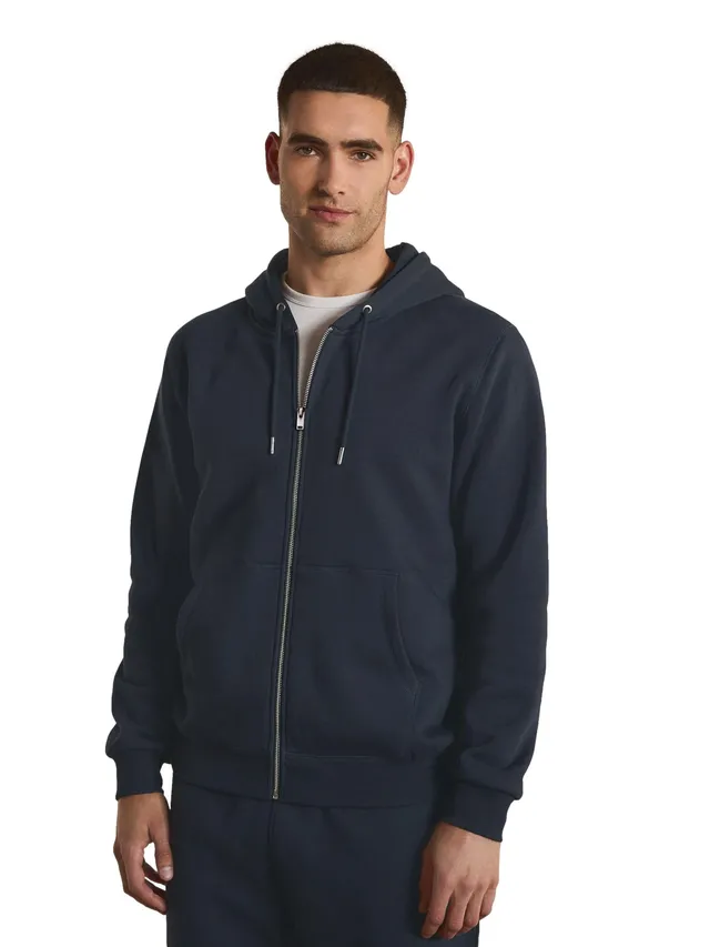 Next felpa zip-up uomo cappuccio cotone spazzolato 3XL