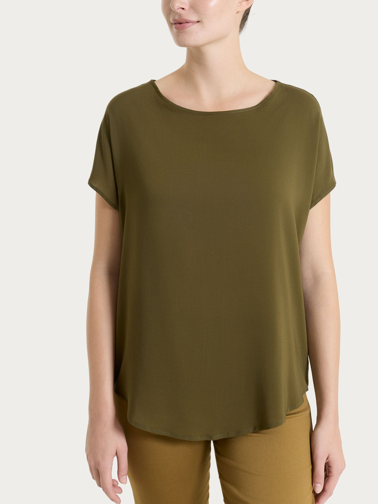 Ragno Voile Stretch Blusa manica kimono verde viscosa