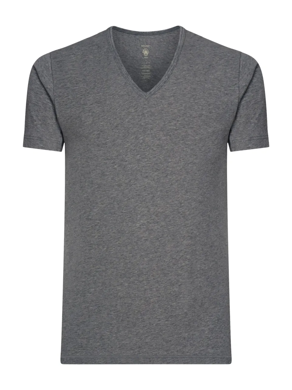 Ragno Comfort maglietta scollo V manica corta cotone grigio