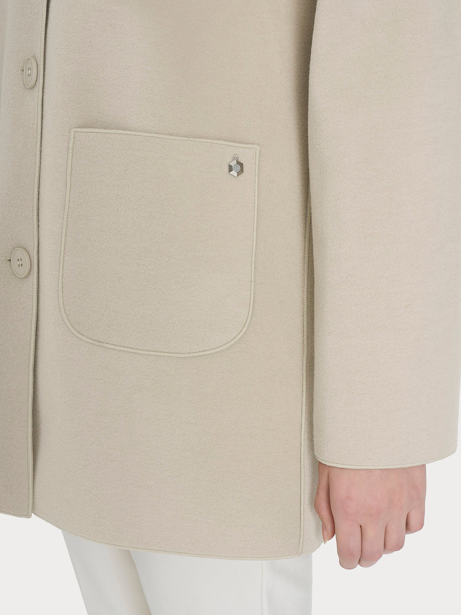 Ragno Vegan Wool giaccone cappuccio Champignon Mel.