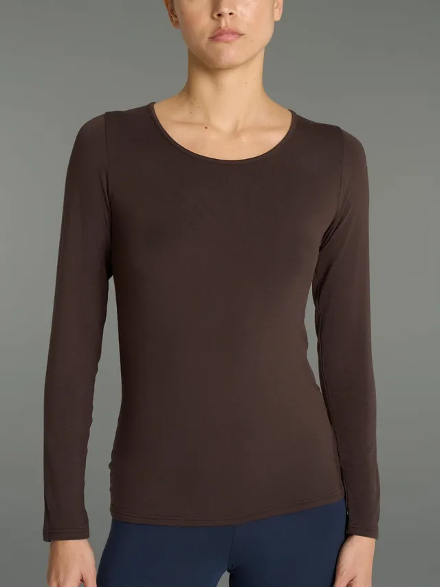 Ragno Eco Viscose maglia girocollo manica lunga cioccolato viscosa calda