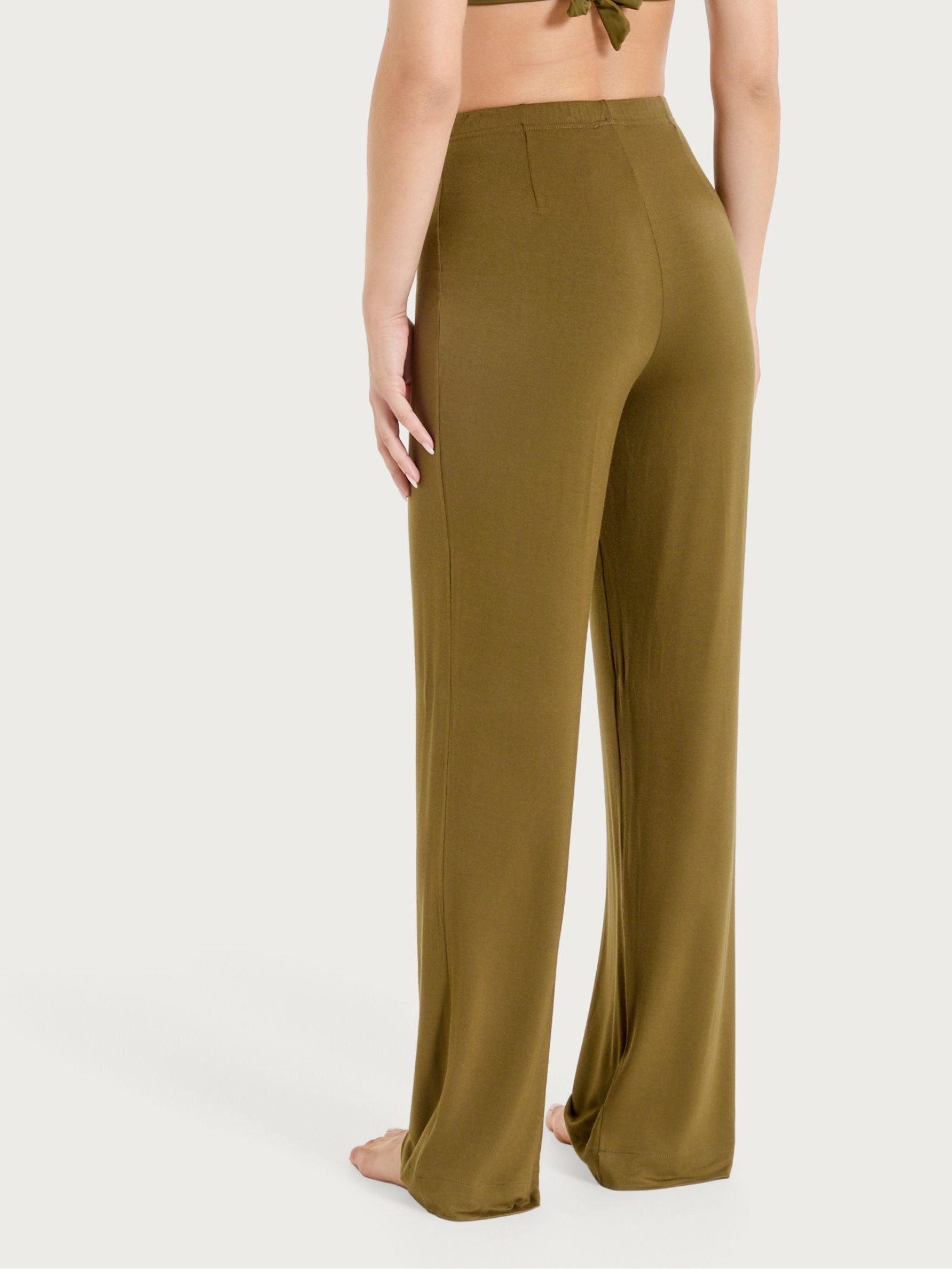 Ragno Beachwear Pantalone ampio viscosa jersey Dark Olive