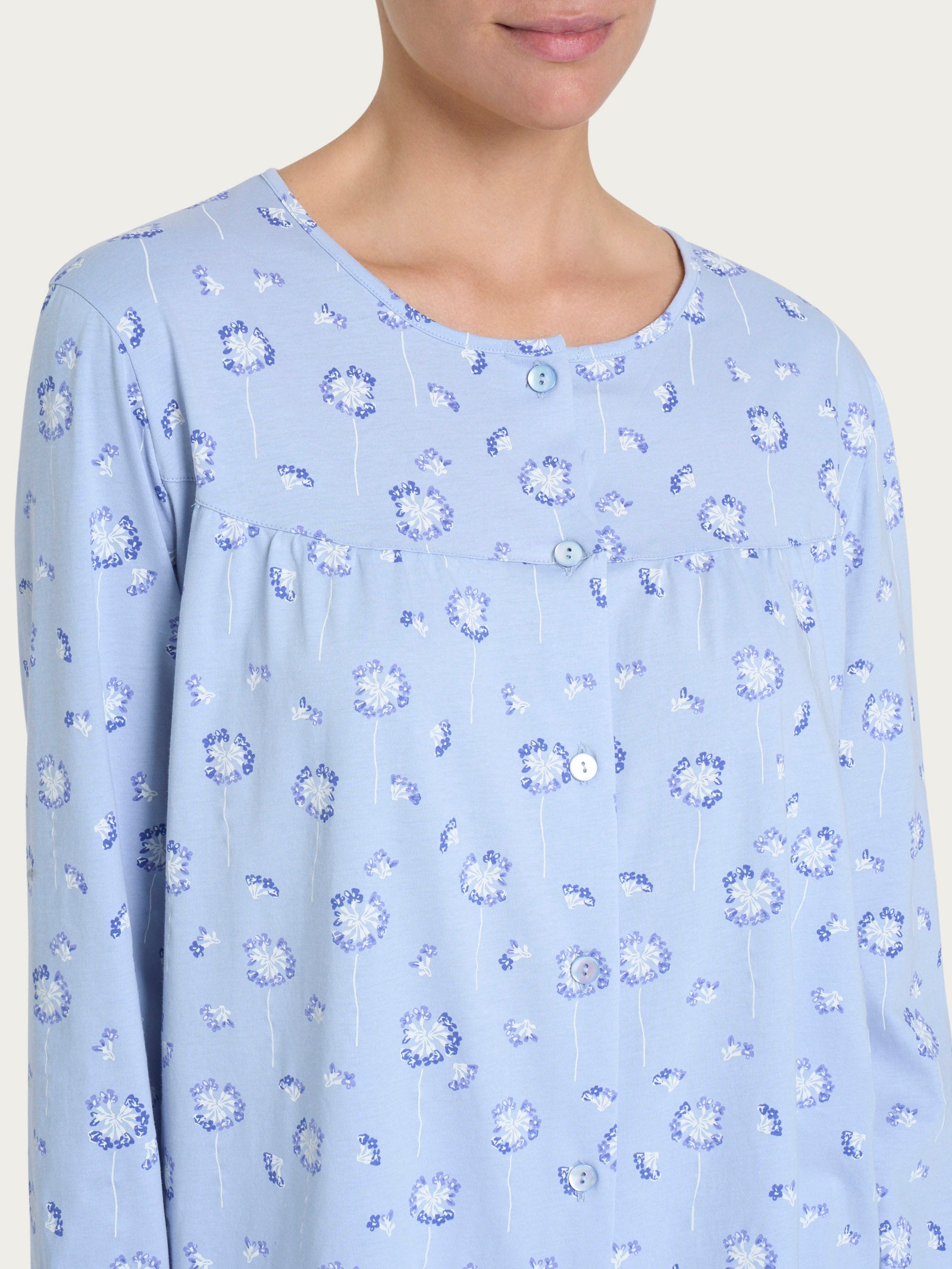 Ragno Jersey di Cotone pigiama aperto Fant. Brunnera Blue