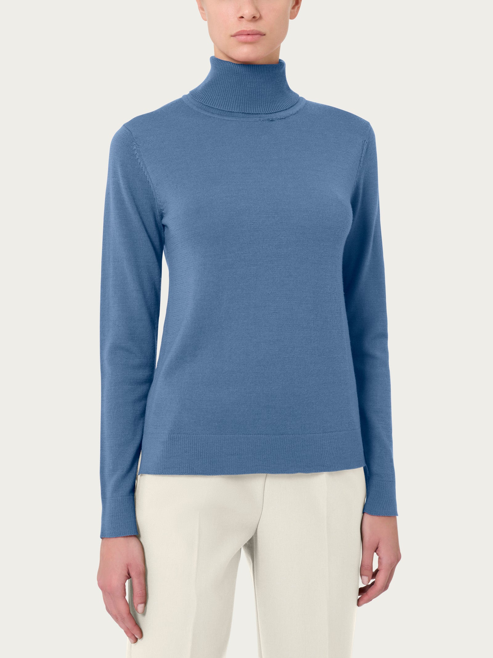 Ragno Merino Soft dolcevita donna colony blue in lana