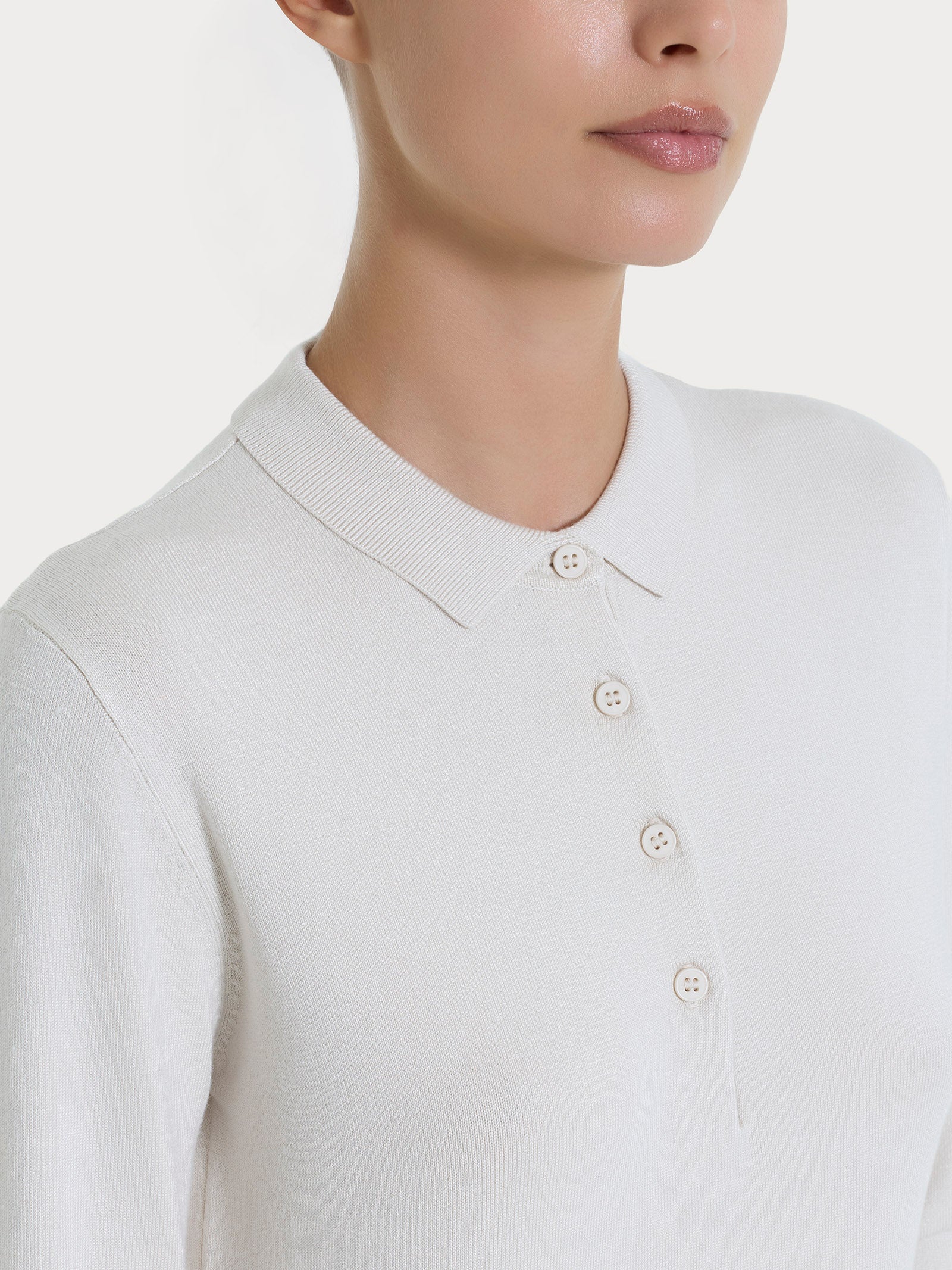 Ragno Four Seasons Polo Champignon manica lunga viscosa