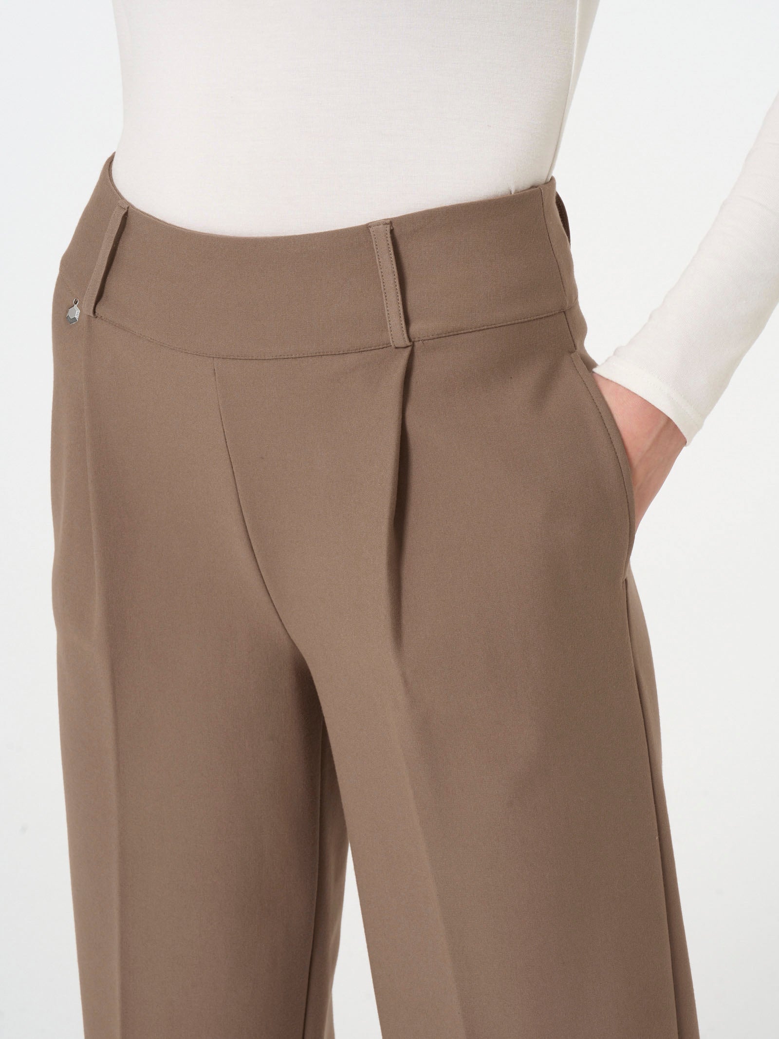 Ragno Compact pantalone ampio Pine Bark con tasche e pinces