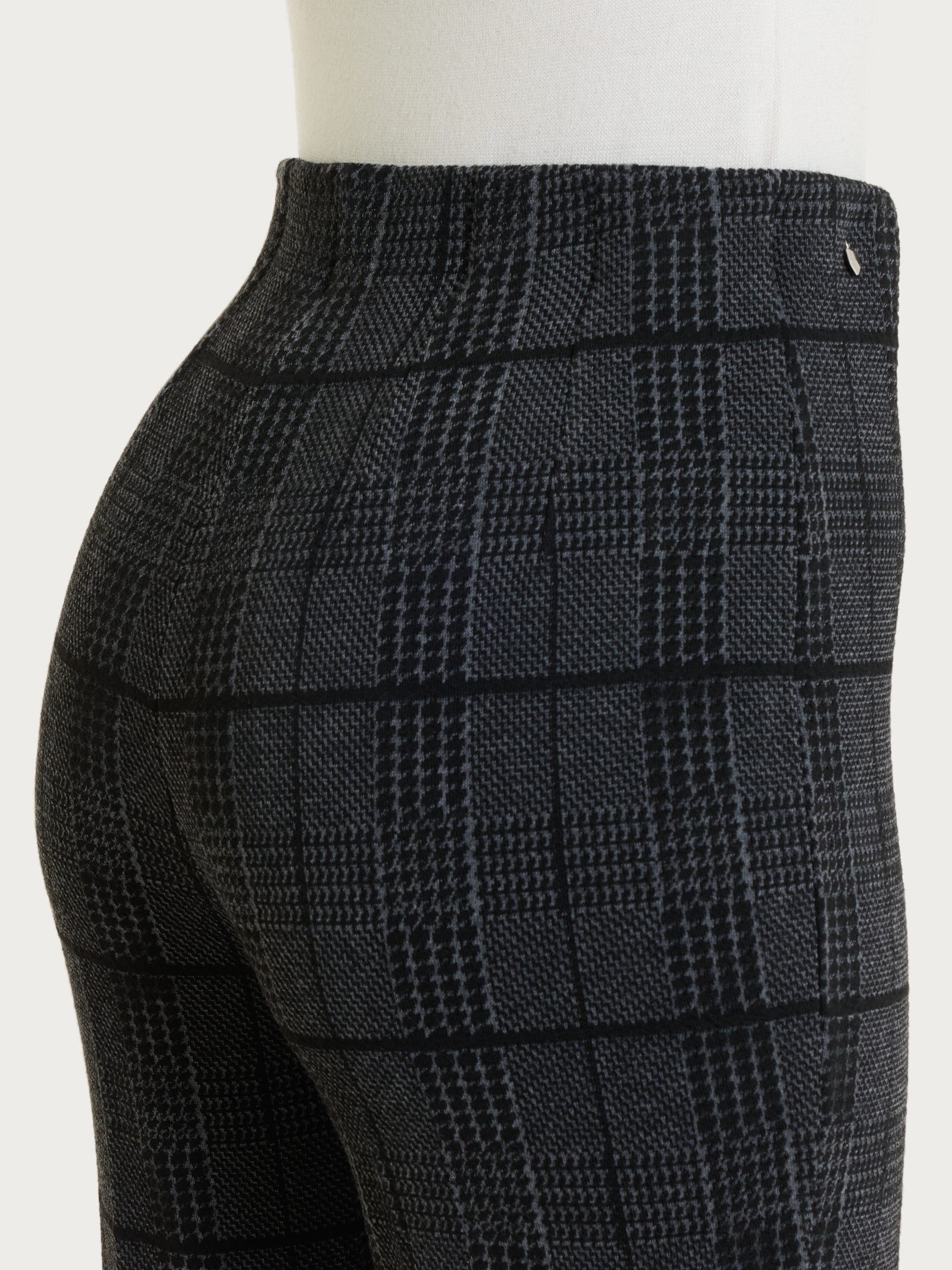 Ragno Pantalone dritto check donna Fant.Nero jacquard