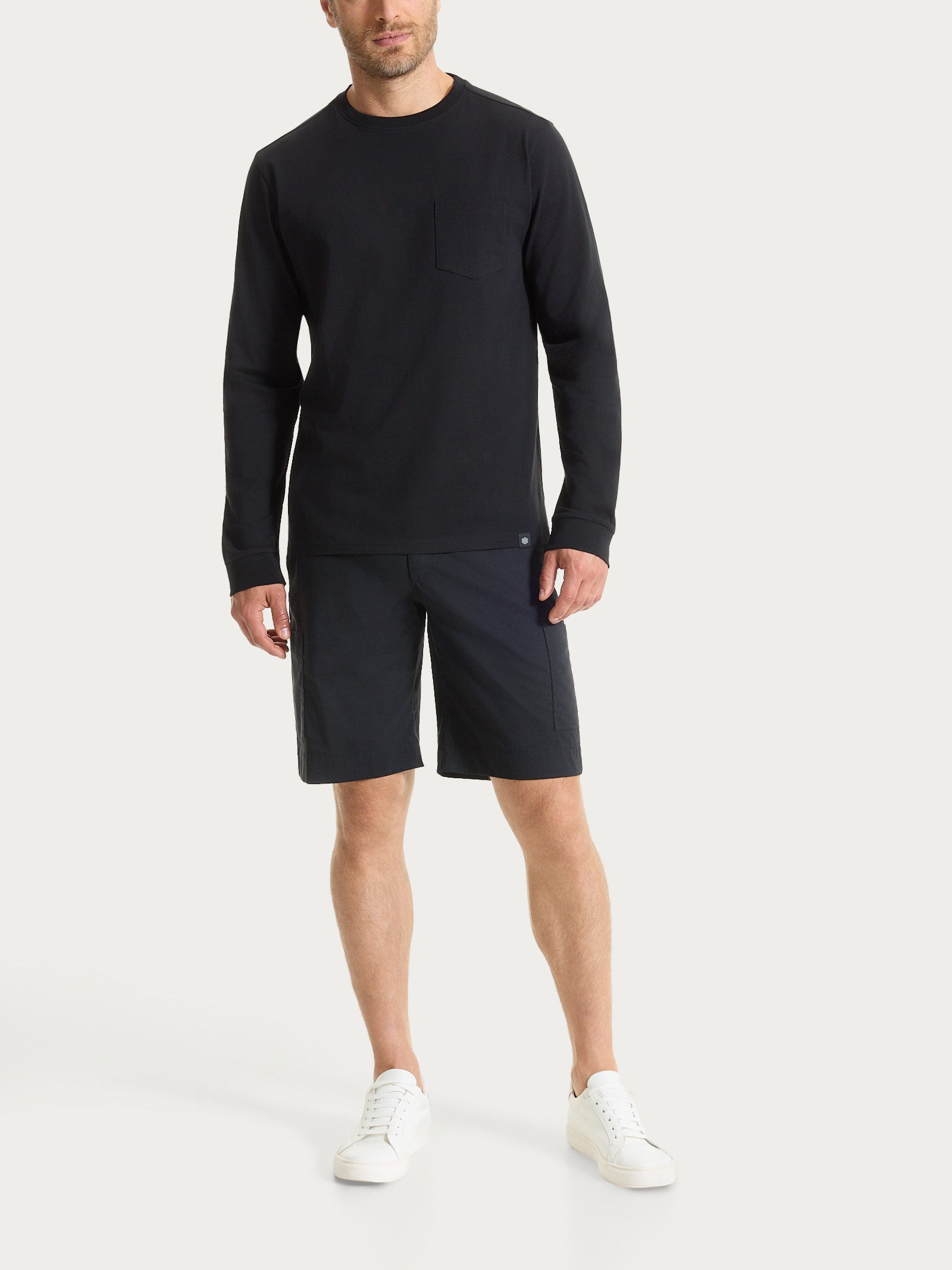 Ragno Bermuda Cargo in Super Fresh Pantaloni Nero Tasche