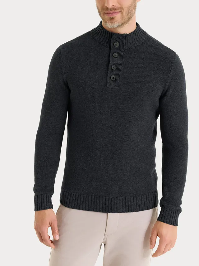 Ragno Winter Cotton lupetto uomo zip nero melange