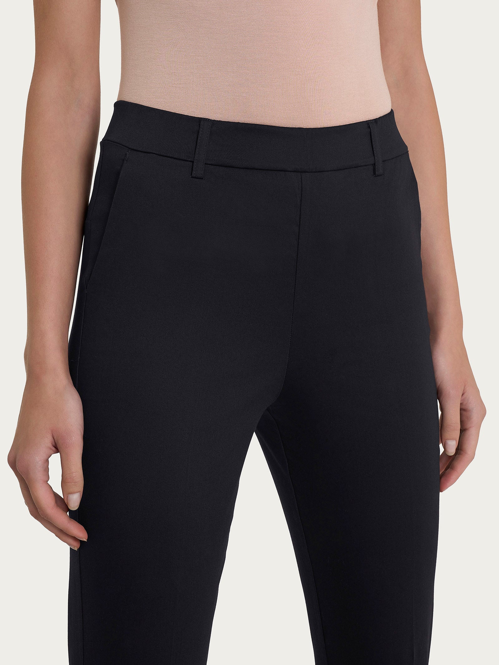 Ragno Satin Power Pantalone Chino Slim Tasche Nero elegante