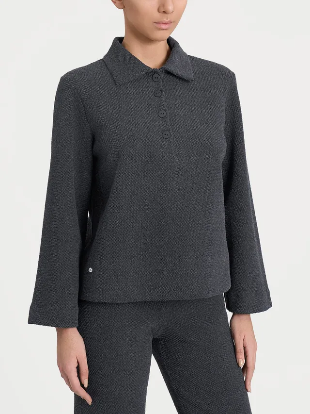 Ragno Comfort Polo Manica Lunga Maglia Ardesia Mel. felpata