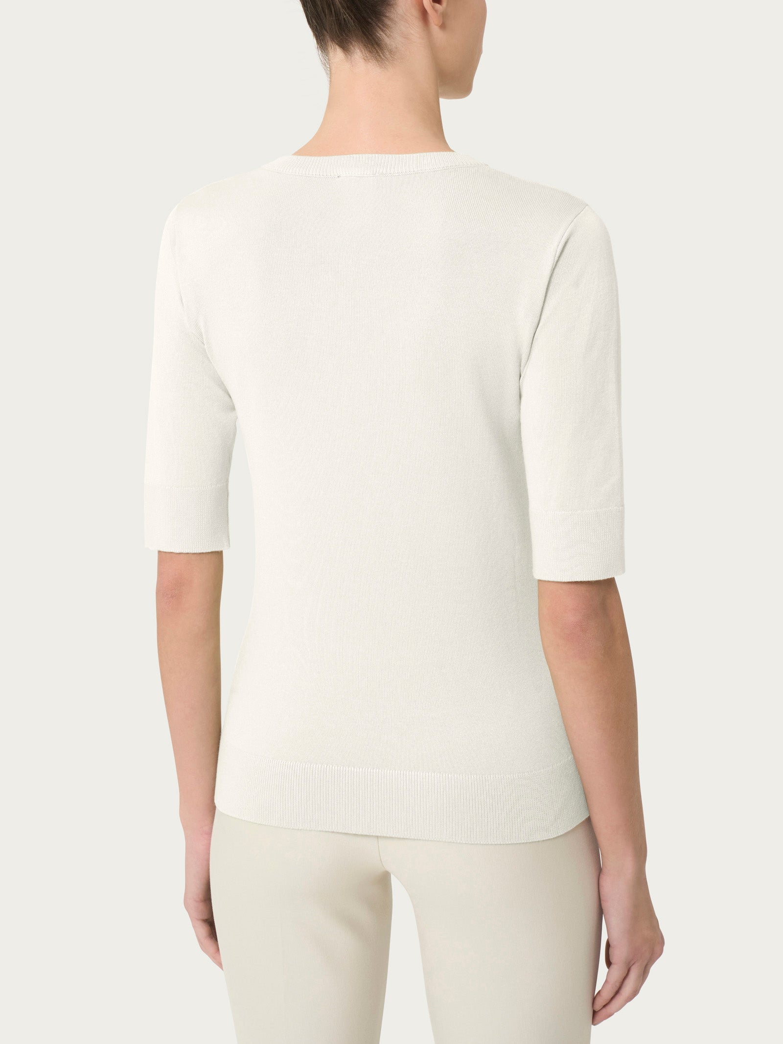 Ragno Four Seasons maglia manica corta avorio skinny
