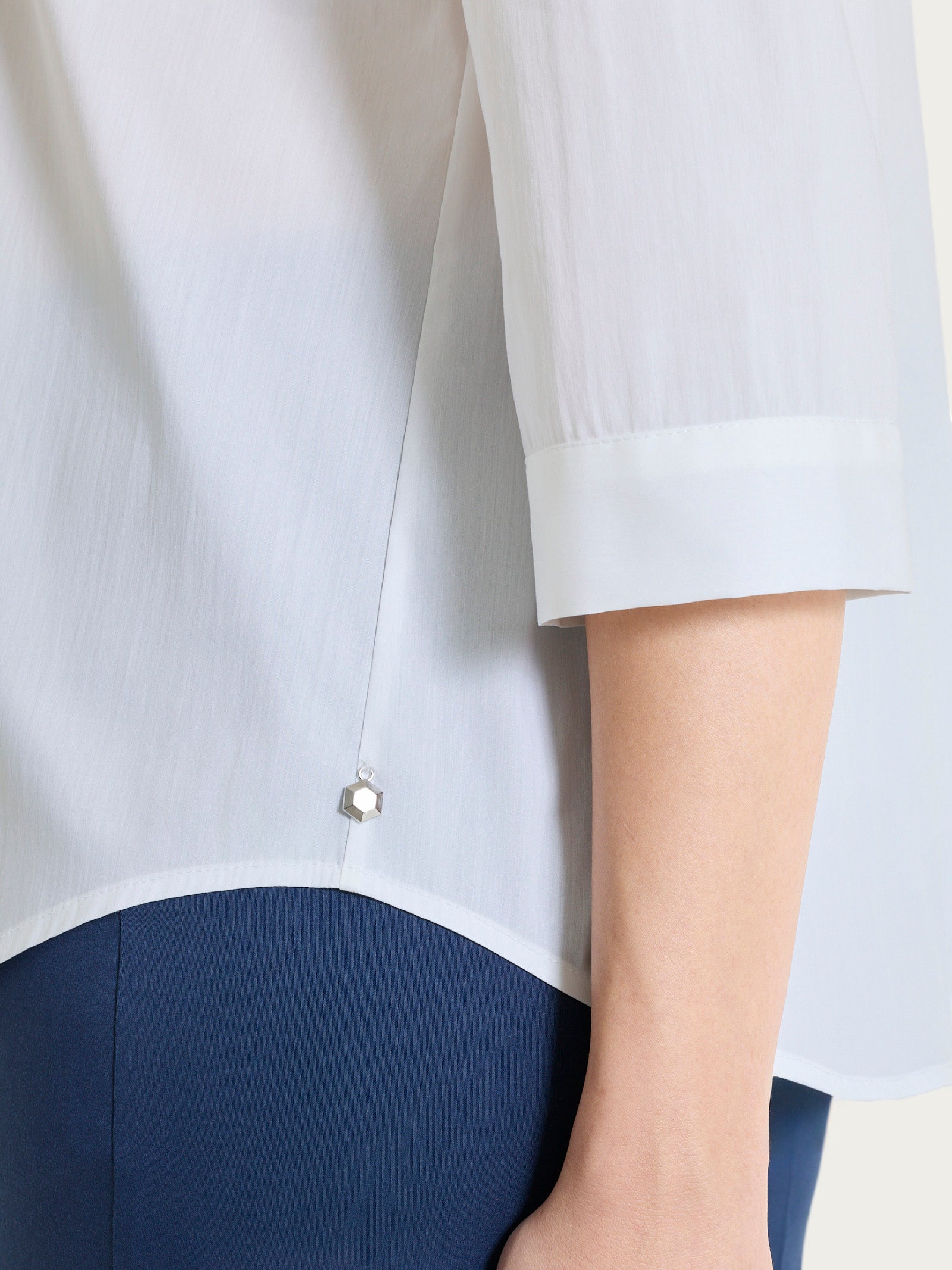 Ragno Gem camicia manica 3/4 poplin cotone bianco
