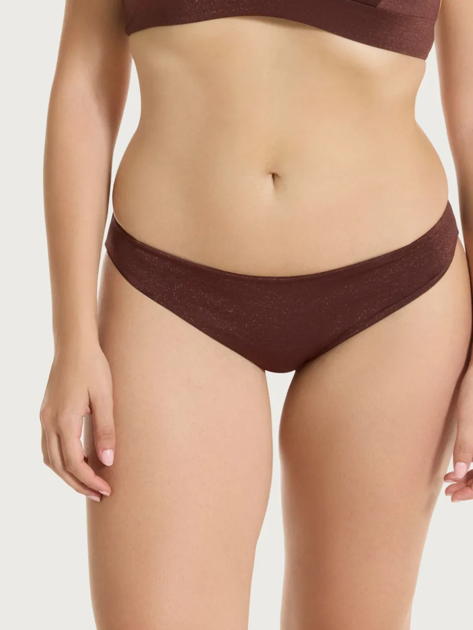 Ragno Microfibra Stretch Lurex Slip Chocolate Fondant