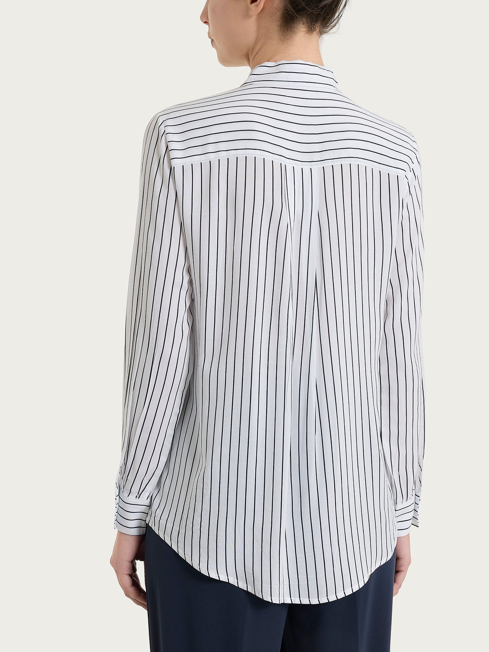 Ragno EcoSeta camicia a righe Fant. Bleu