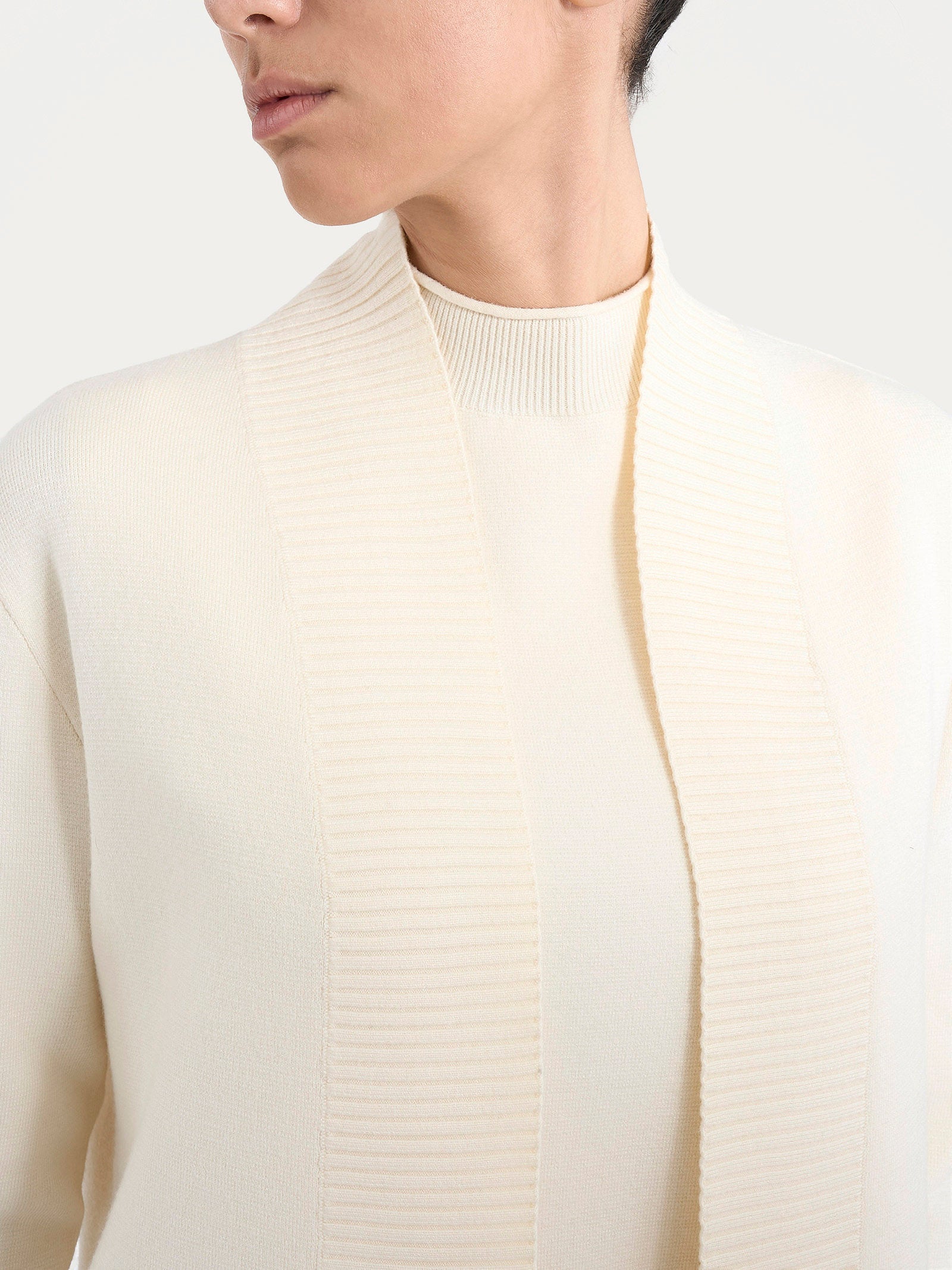 Ragno Four Seasons cardigan avorio Super Soft aperto boxy