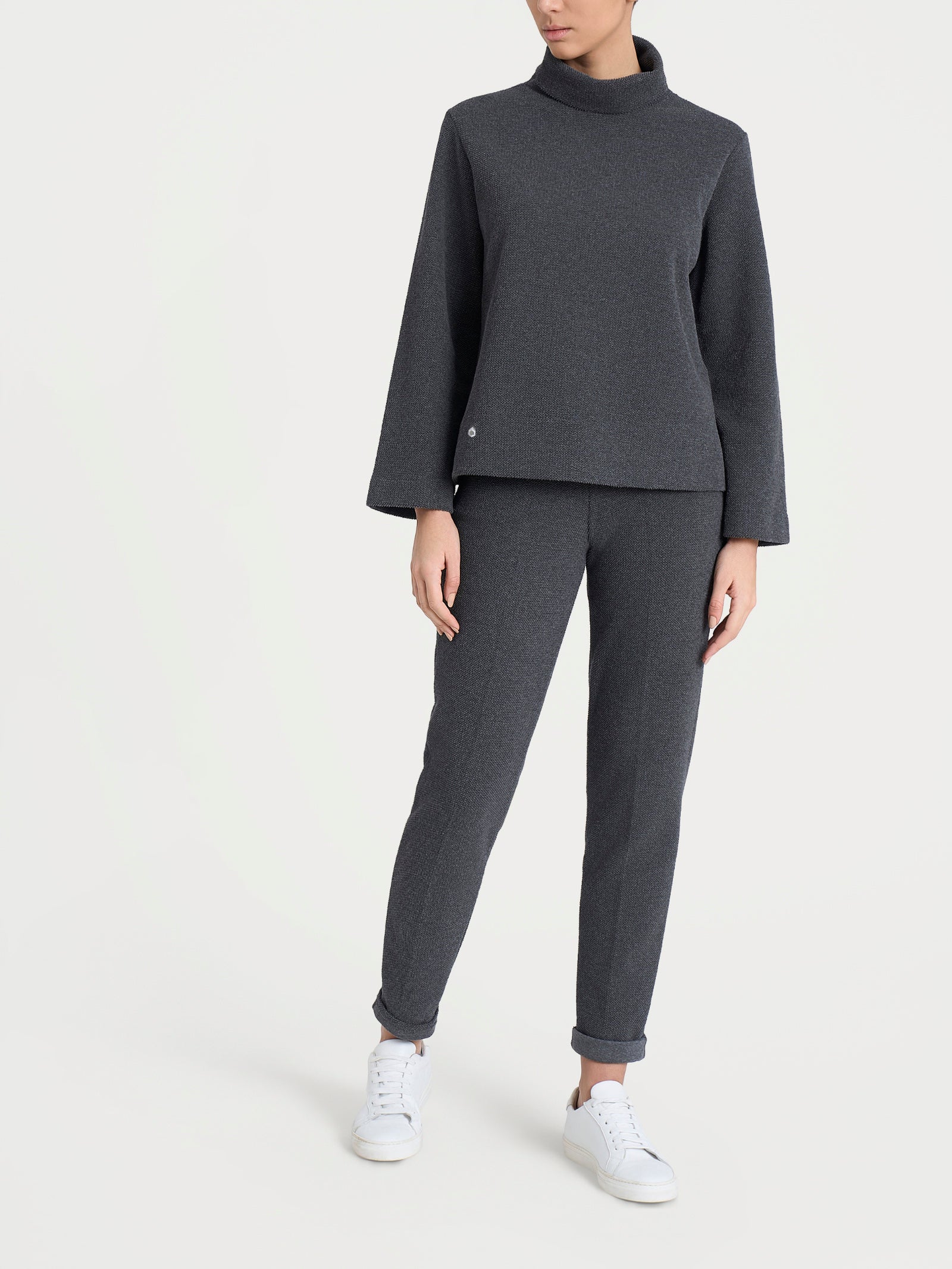Ragno Relaxed Wardrobe Felpa Collo Ciambella Ardesia Mel. calda