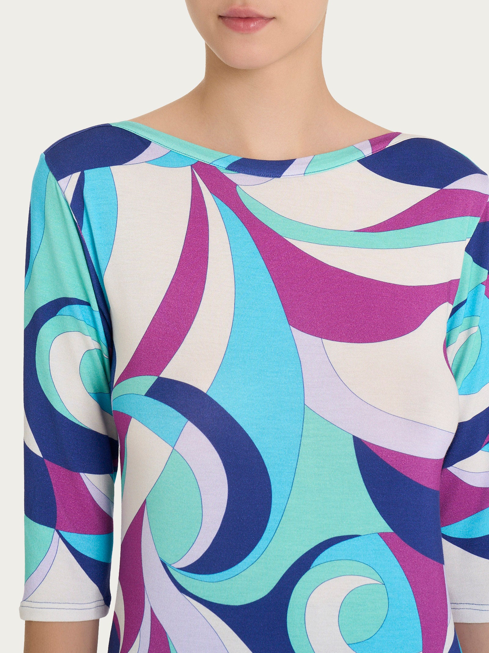 Ragno Viscosa Summer Maglietta onde Pool Blue